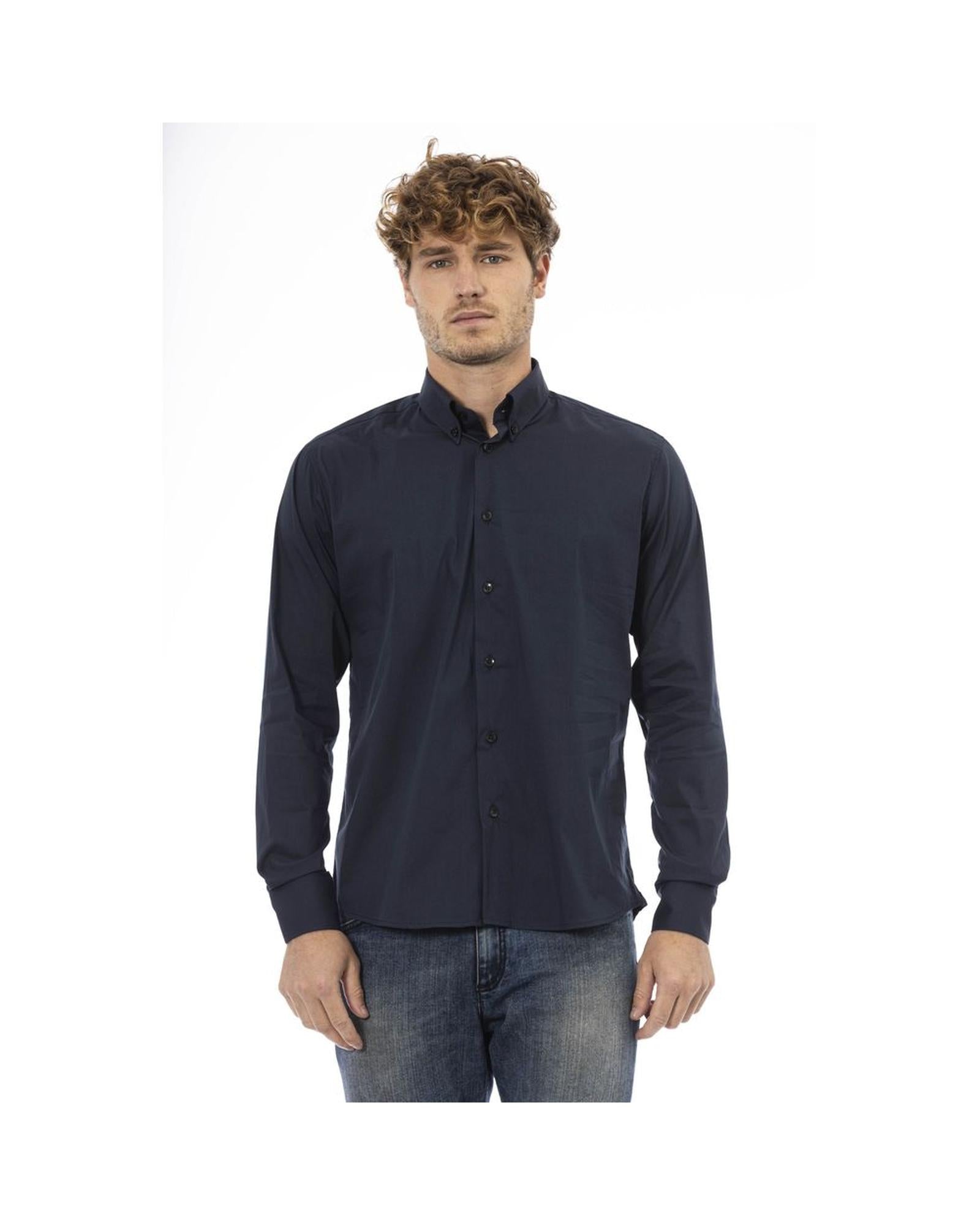 Baldinini Trend Men's Blue Cotton Shirt - L Main image