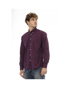 Baldinini Trend Men's Burgundy Cotton Shirt - M