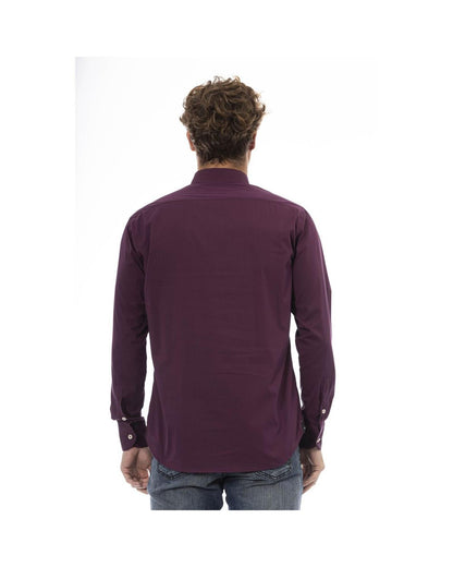 Baldinini Trend Men's Burgundy Cotton Shirt - M
