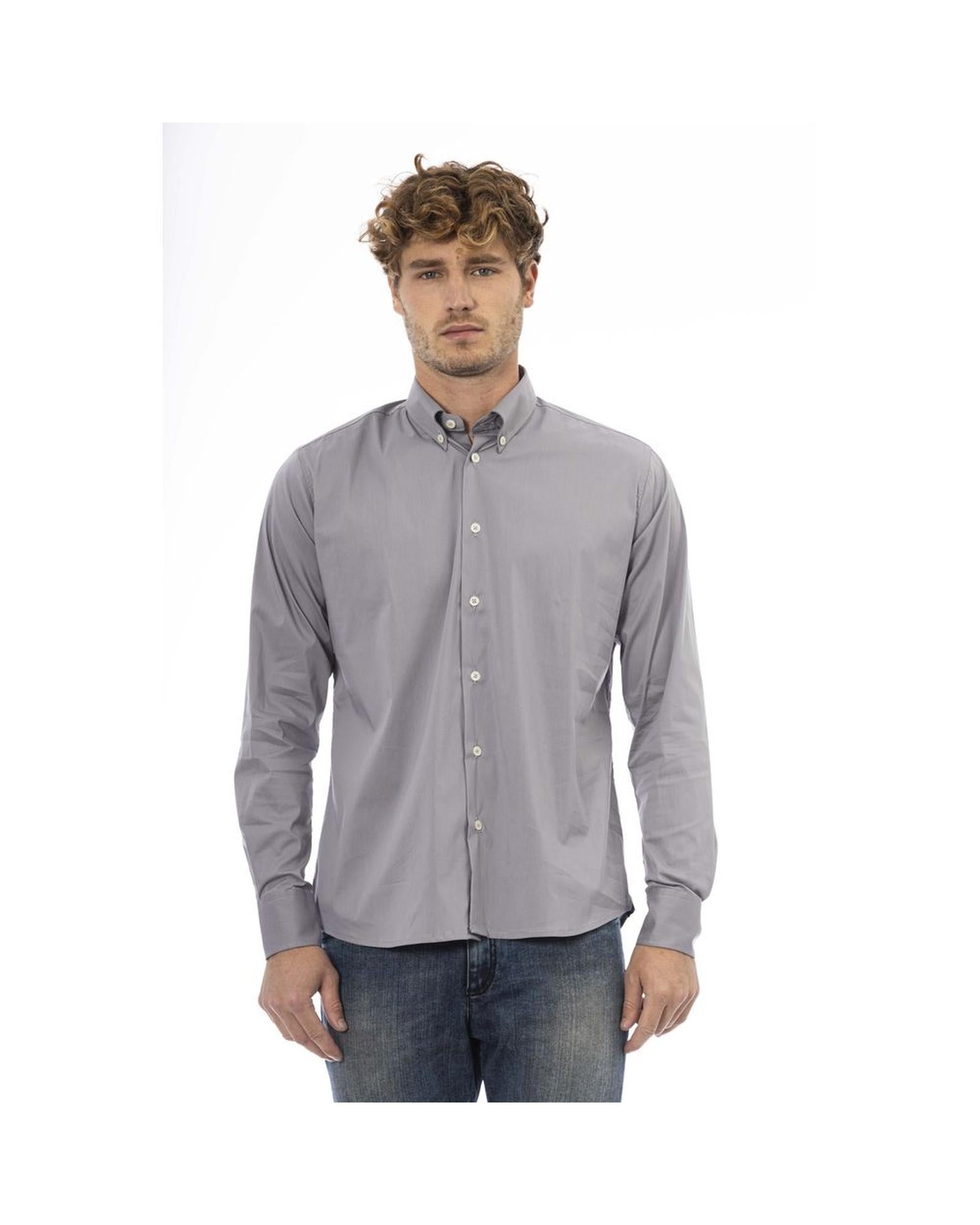 Baldinini Trend Men's Gray Cotton Shirt - L Main image