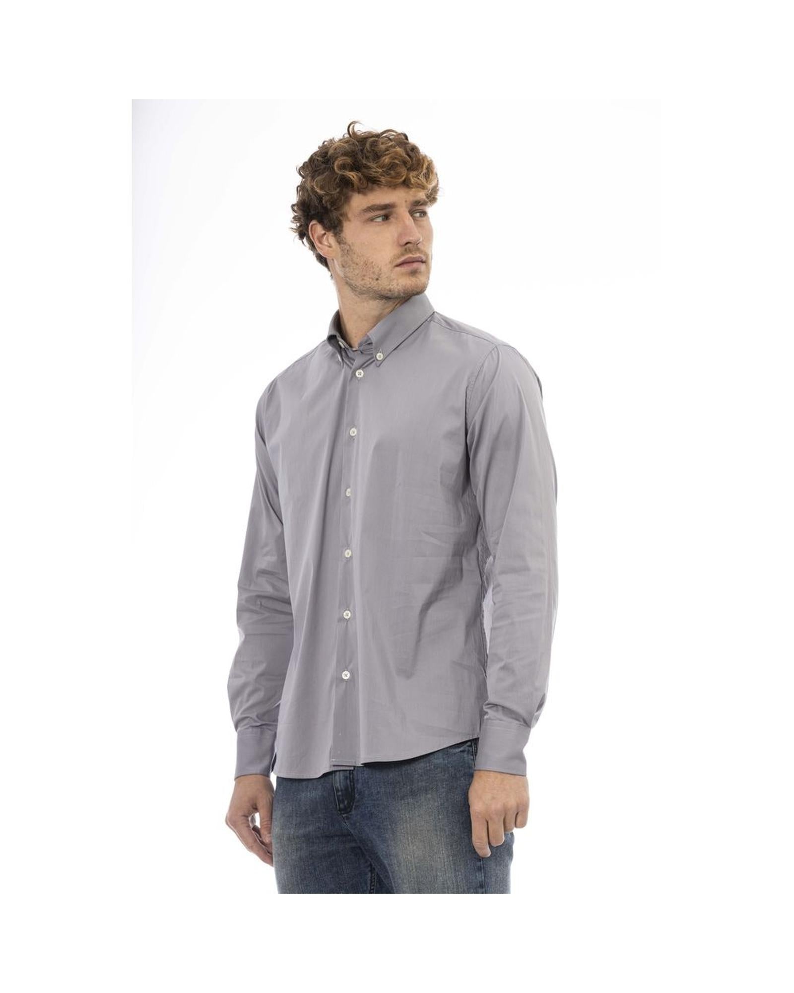 Baldinini Trend Men's Gray Cotton Shirt - L Secondary image