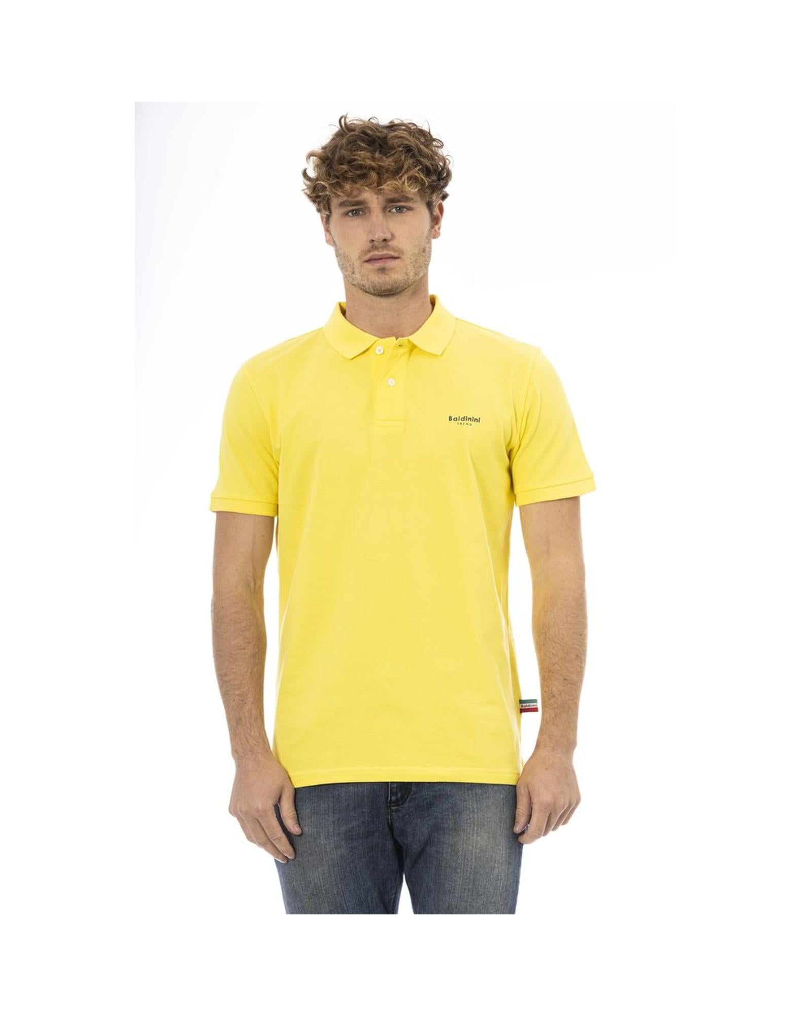 Baldinini Trend Men's Yellow Cotton Polo Shirt - 4XL Main image