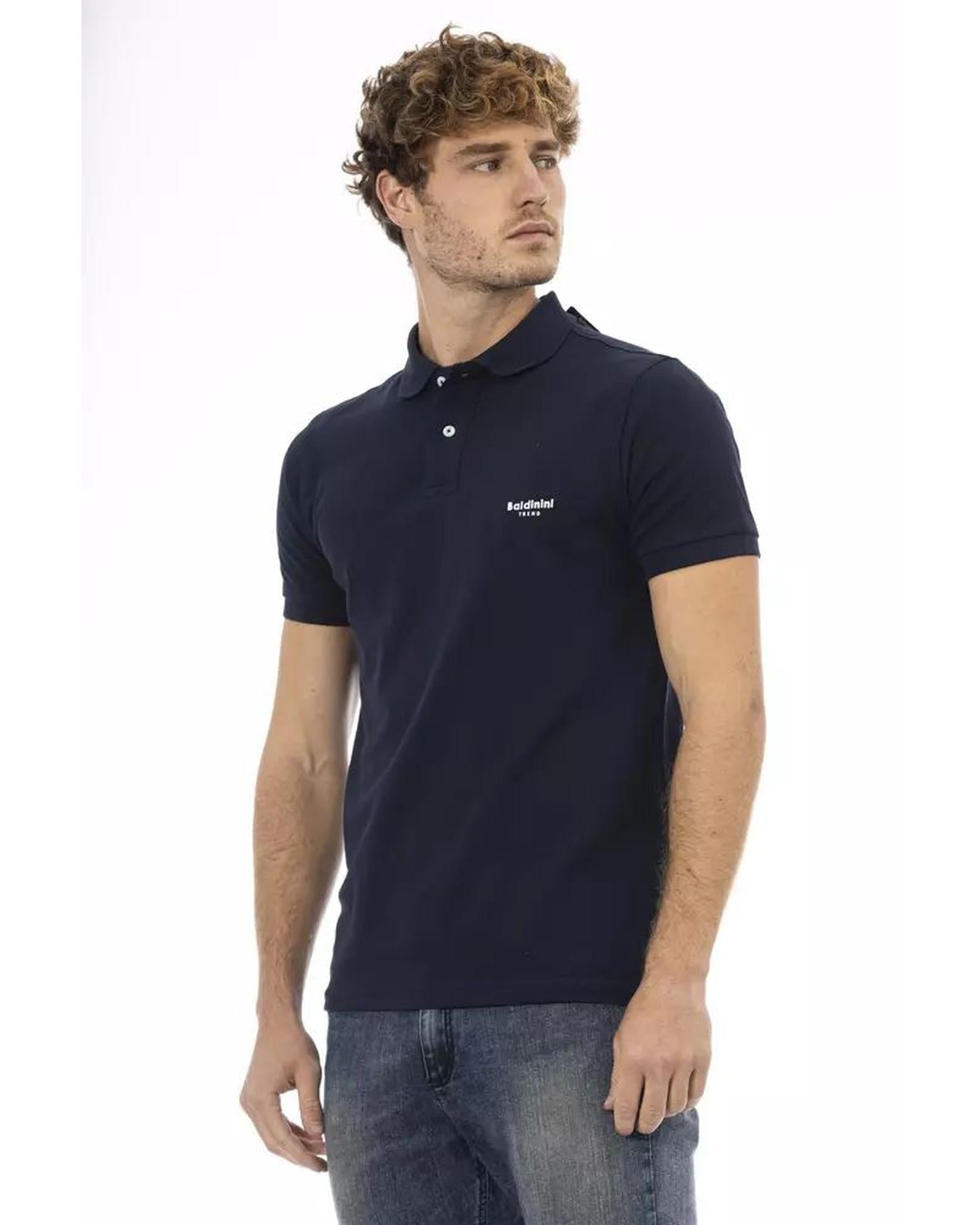 Baldinini Trend Men's Blue Cotton Polo Shirt - 4XL Secondary image