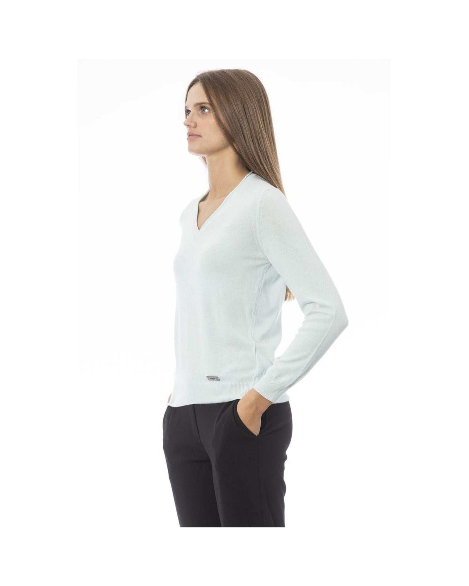 Baldinini Trend Women's Light Blue Polyamide Sweater - S Secondary image