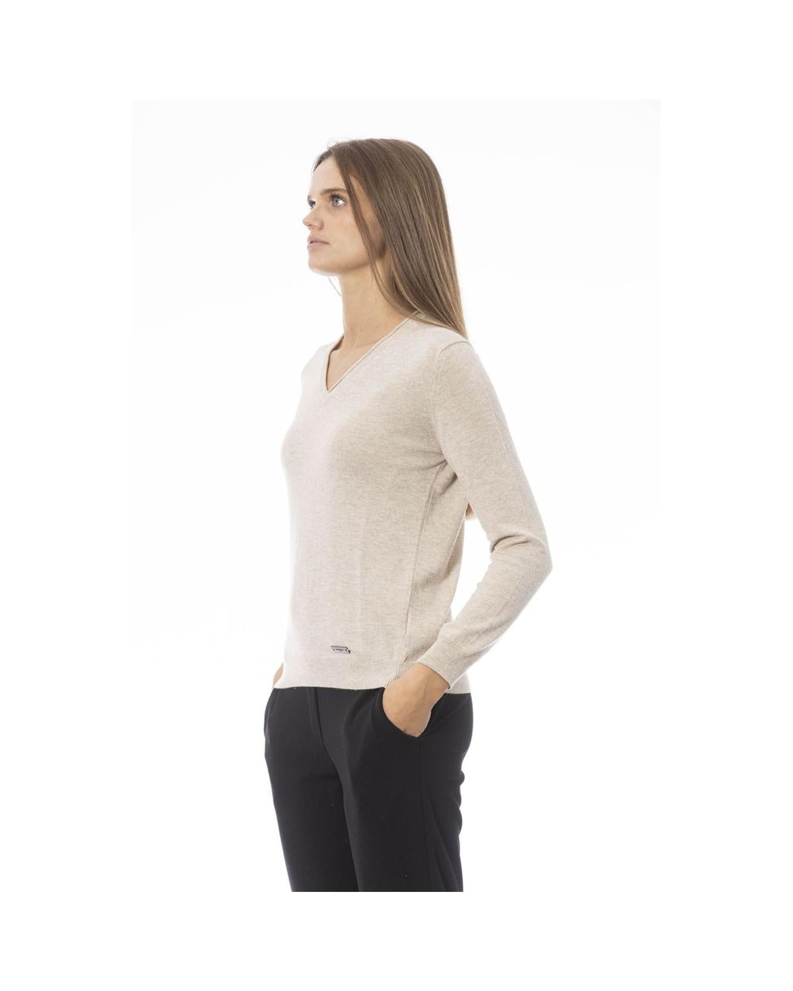 Baldinini Trend Women's Beige Polyamide Sweater - L Secondary image