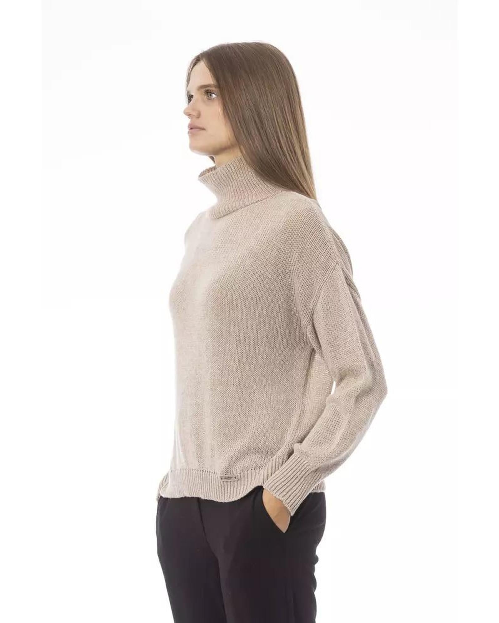 Baldinini Trend Women's Beige Viscose Sweater - M Secondary image
