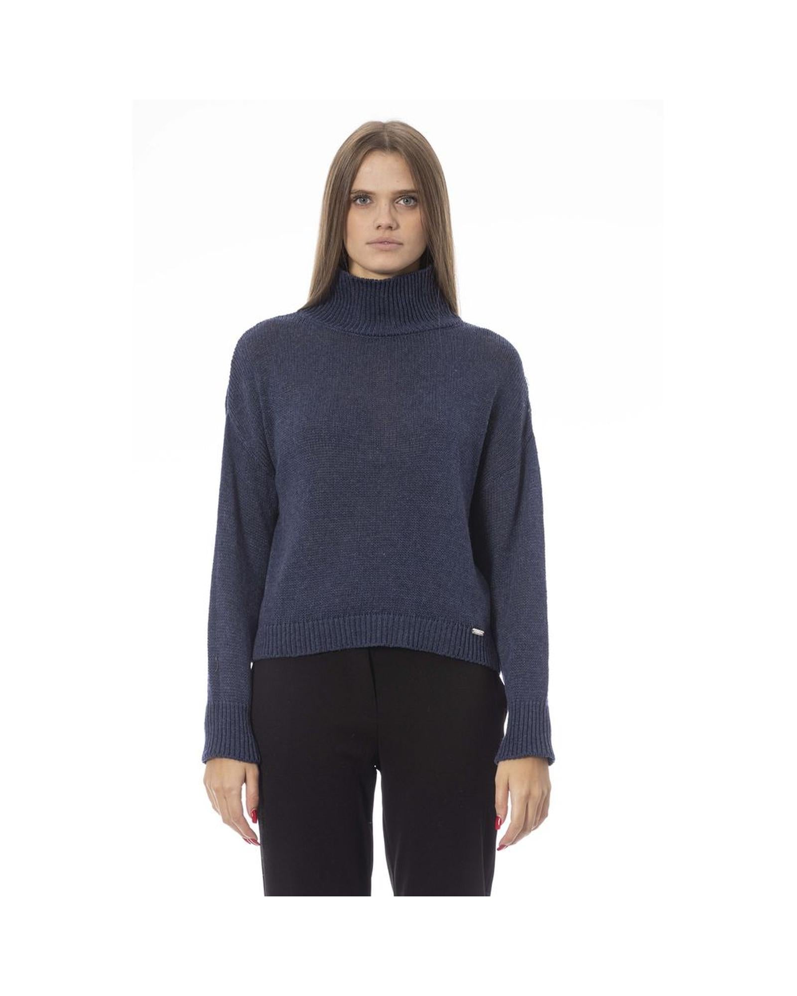 Baldinini Trend Women's Blue Viscose Sweater - M Main image