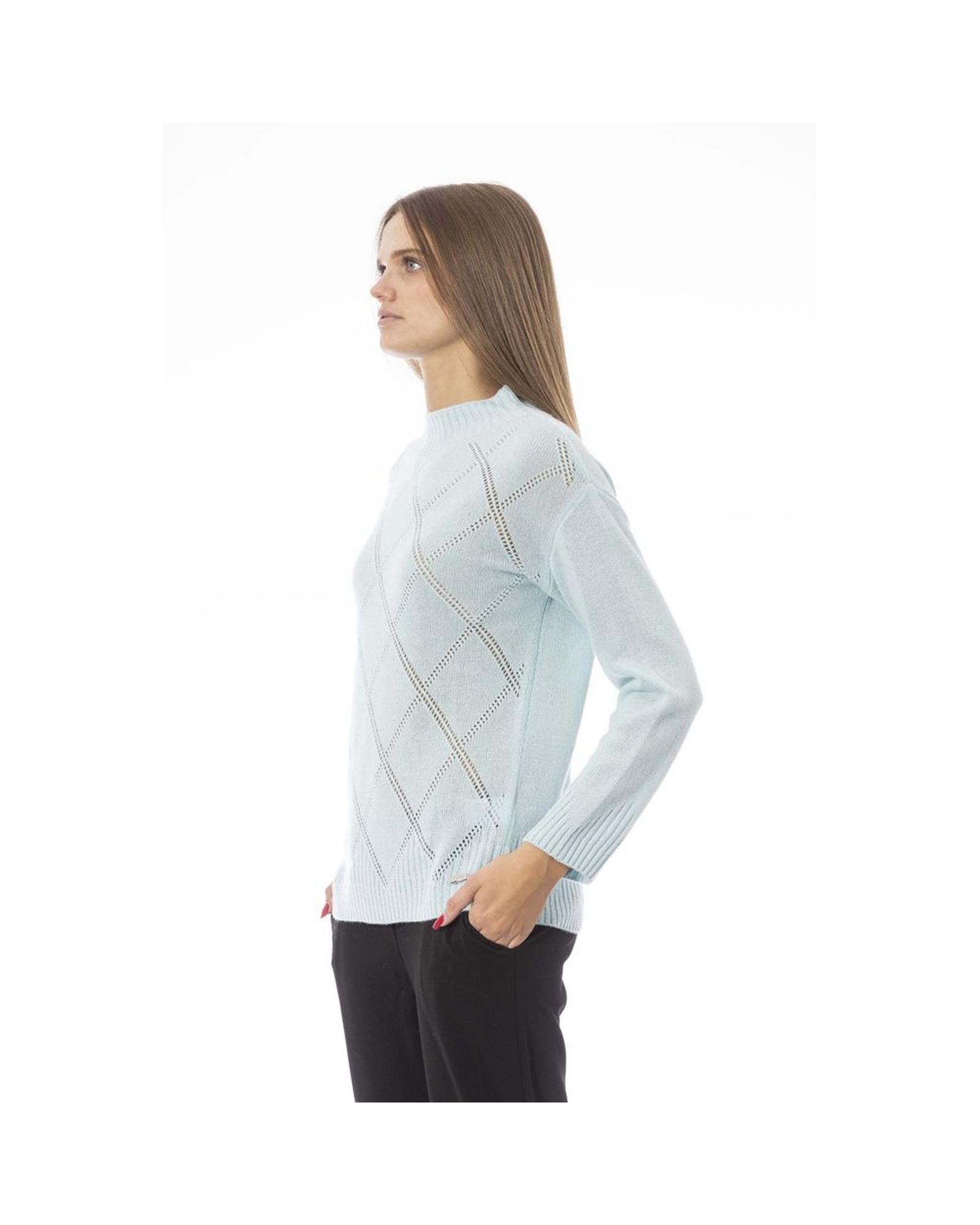 Baldinini Trend Women's Light Blue Wool Sweater - M Secondary image