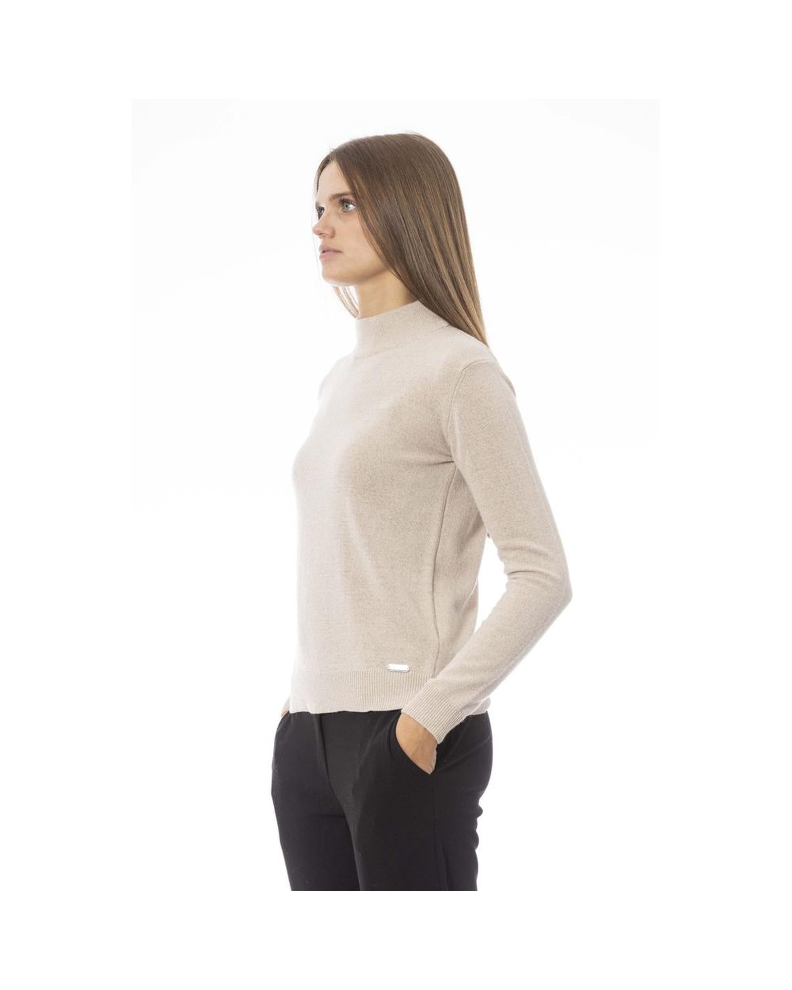Baldinini Trend Women's Beige Fabric Sweater - M Secondary image