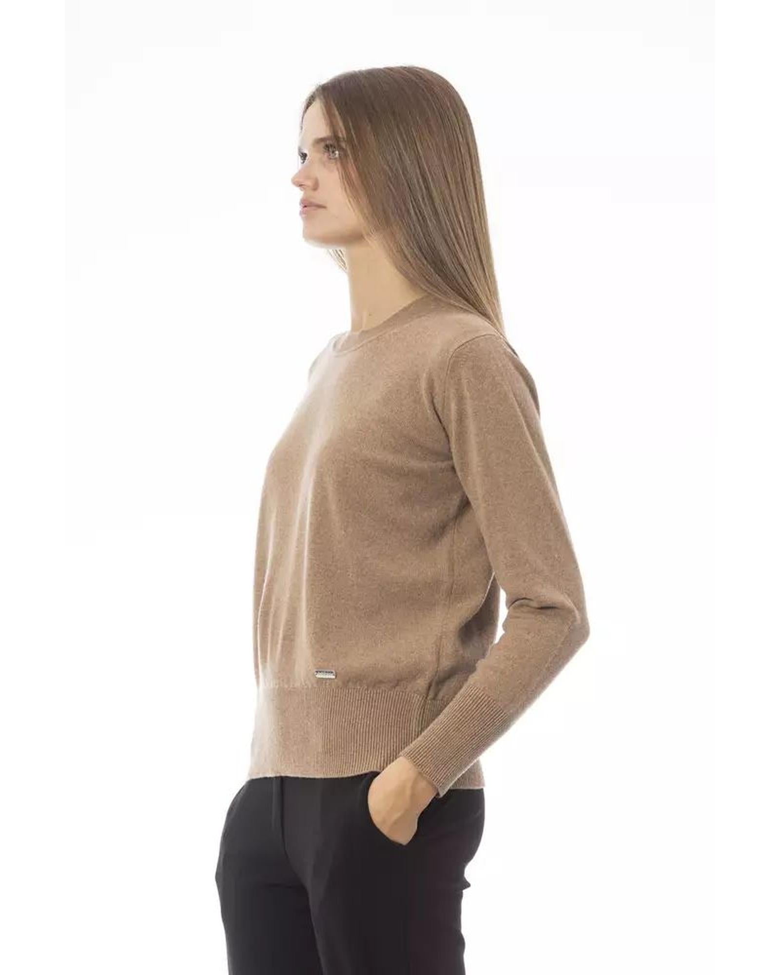 Baldinini Trend Women's Beige Wool Sweater - 46 IT Secondary image