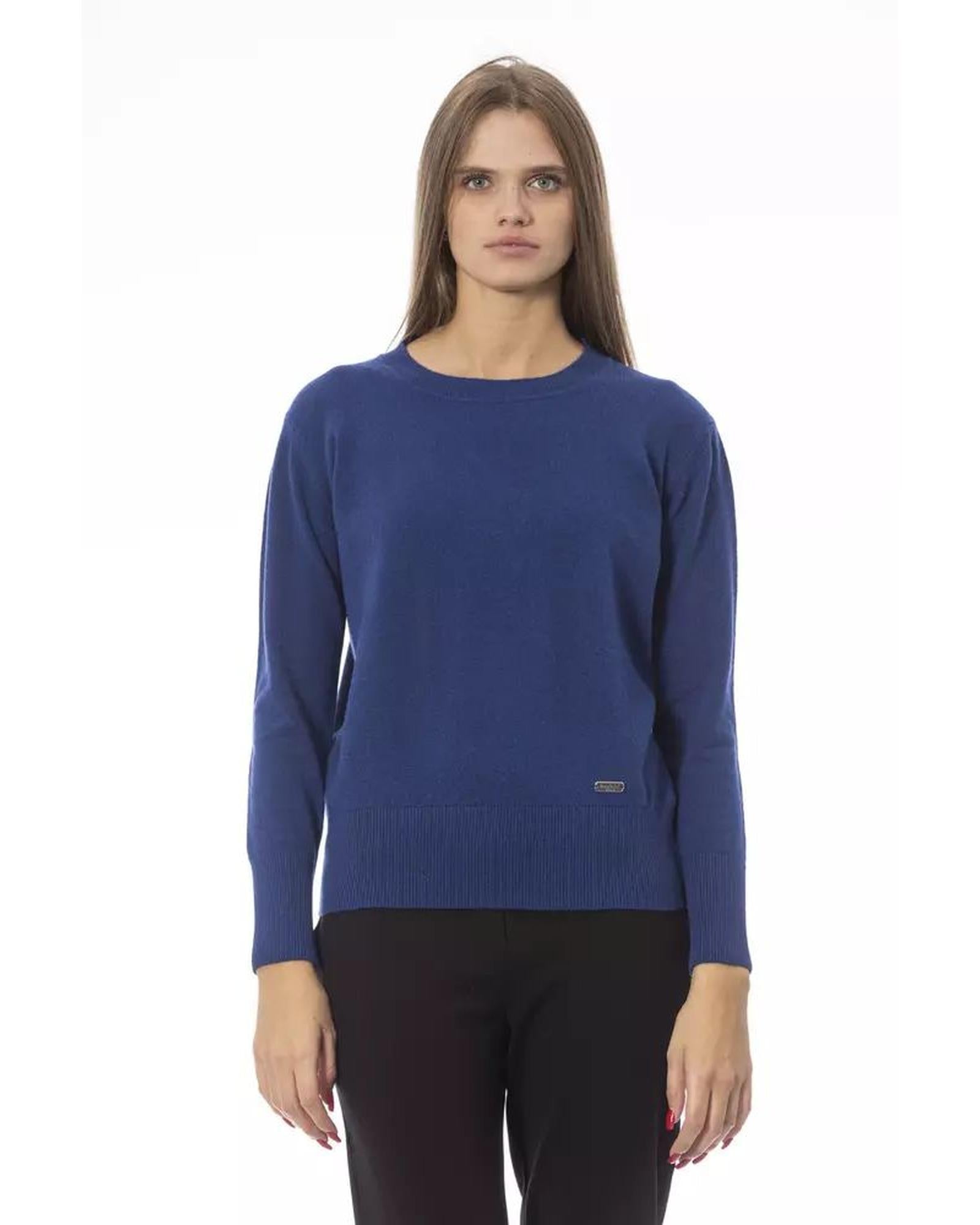 Baldinini Trend Women's Blue Wool Sweater - 42 IT Main image