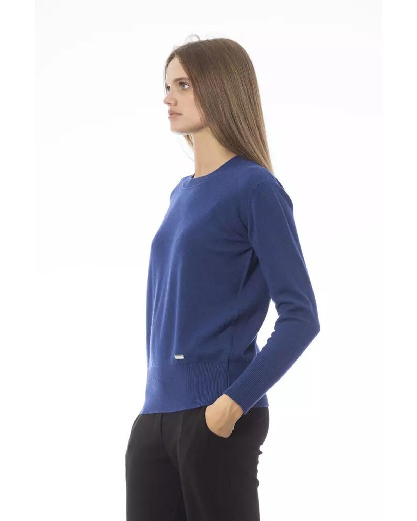 Baldinini Trend Women's Blue Wool Sweater - 44 IT Secondary image