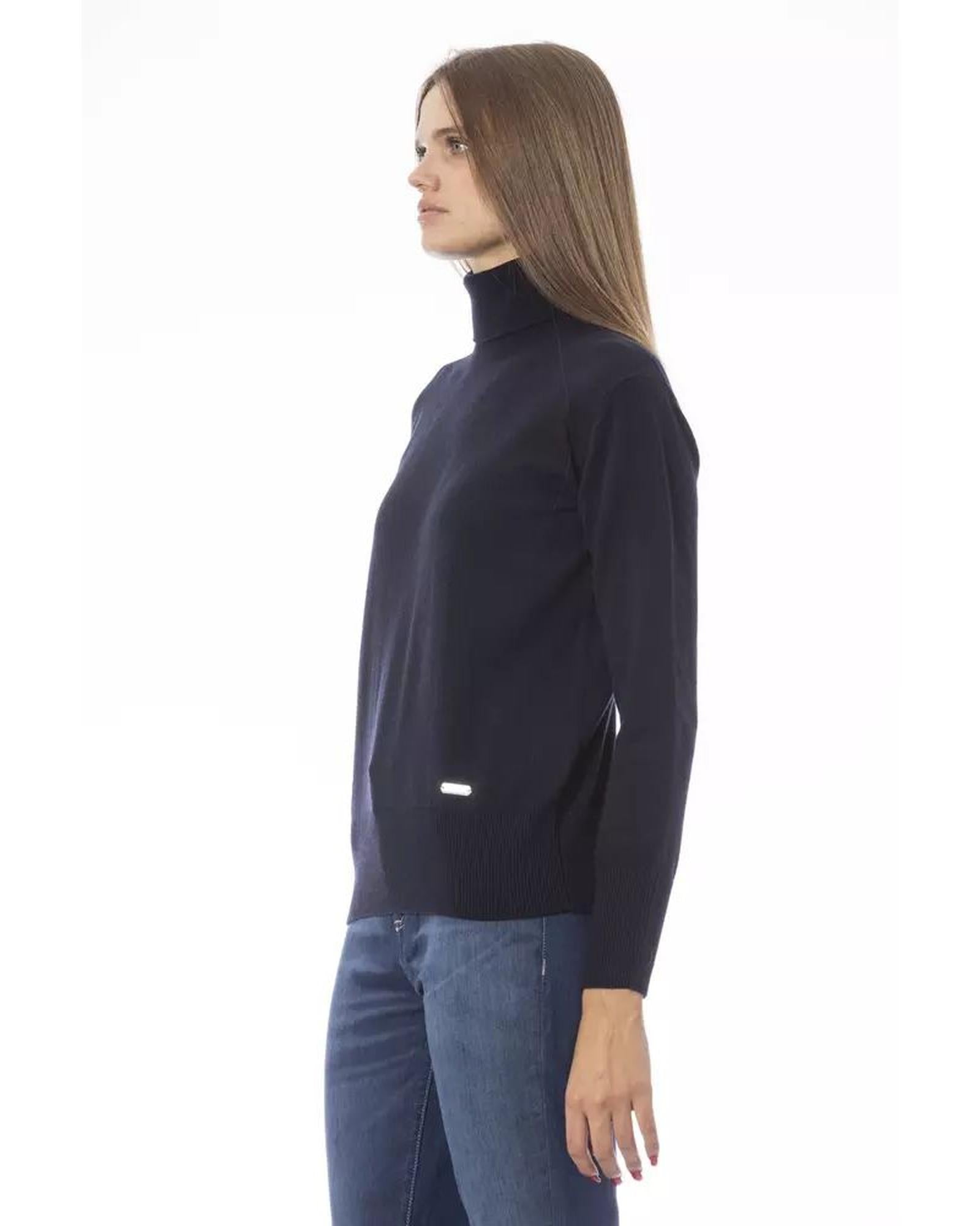 Baldinini Trend Women's Blue Wool Sweater - 42 IT Secondary image