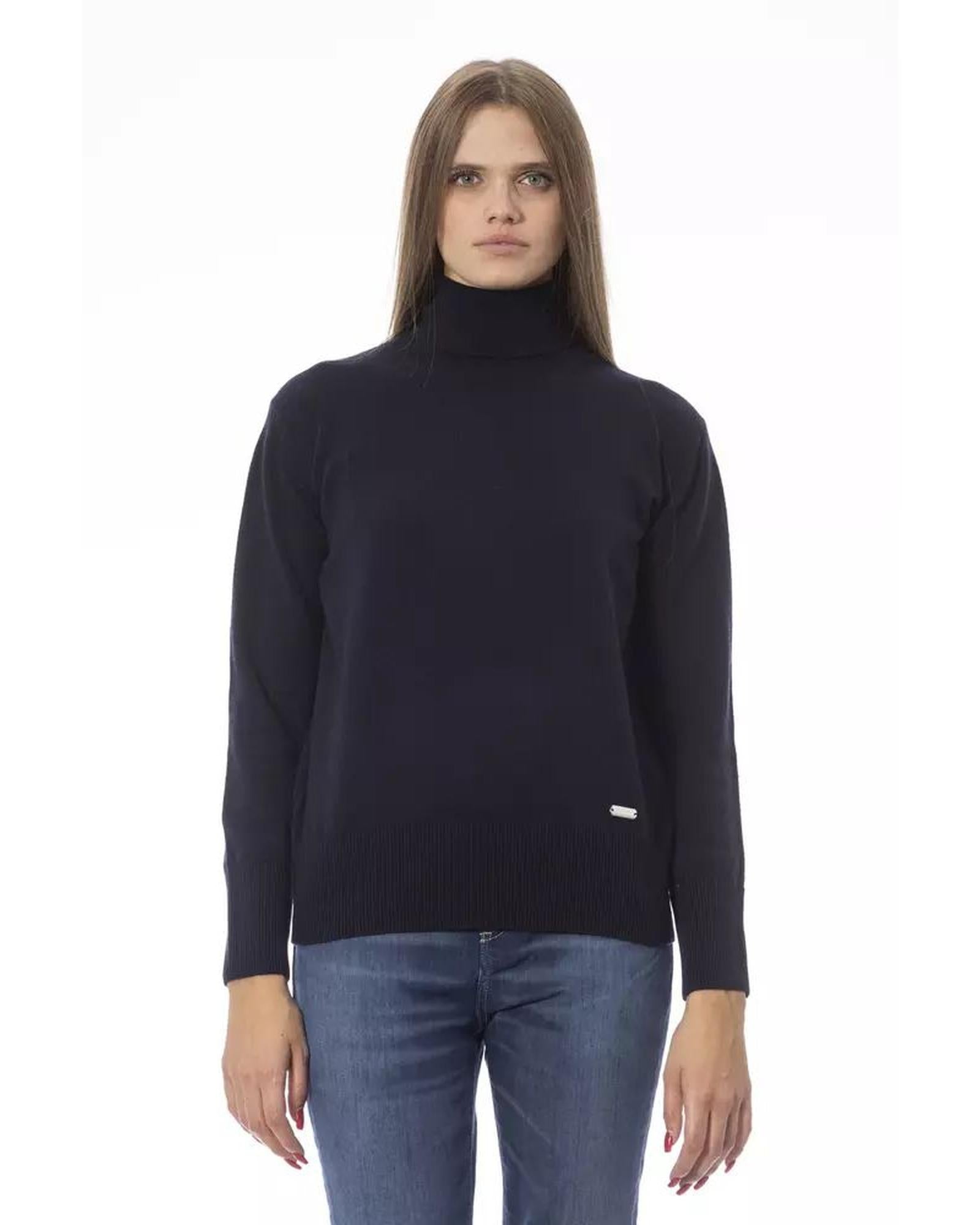 Baldinini Trend Women's Blue Wool Sweater - 44 IT Main image