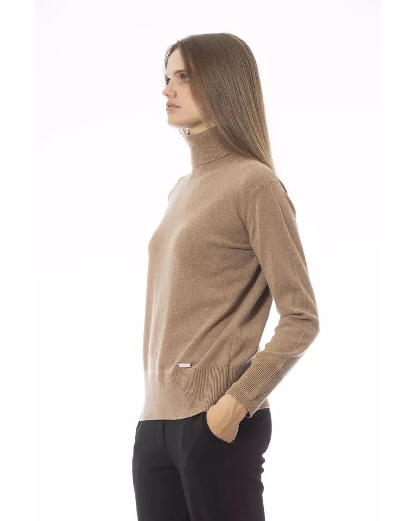 Baldinini Trend Women's Beige Wool Sweater - 44 IT Secondary image