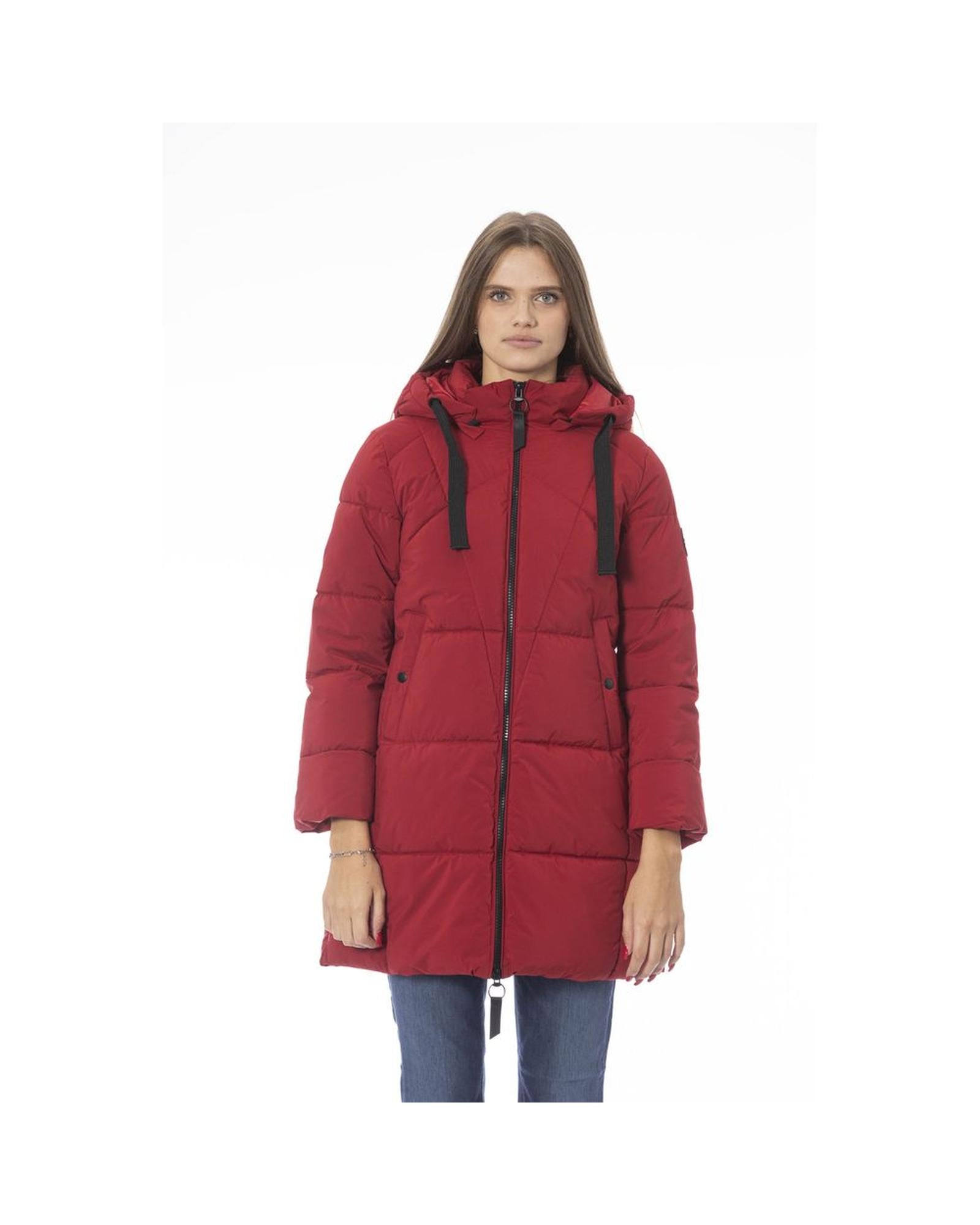 Baldinini Trend Women's Red Polyester Jackets & Coat - 2XL Main image