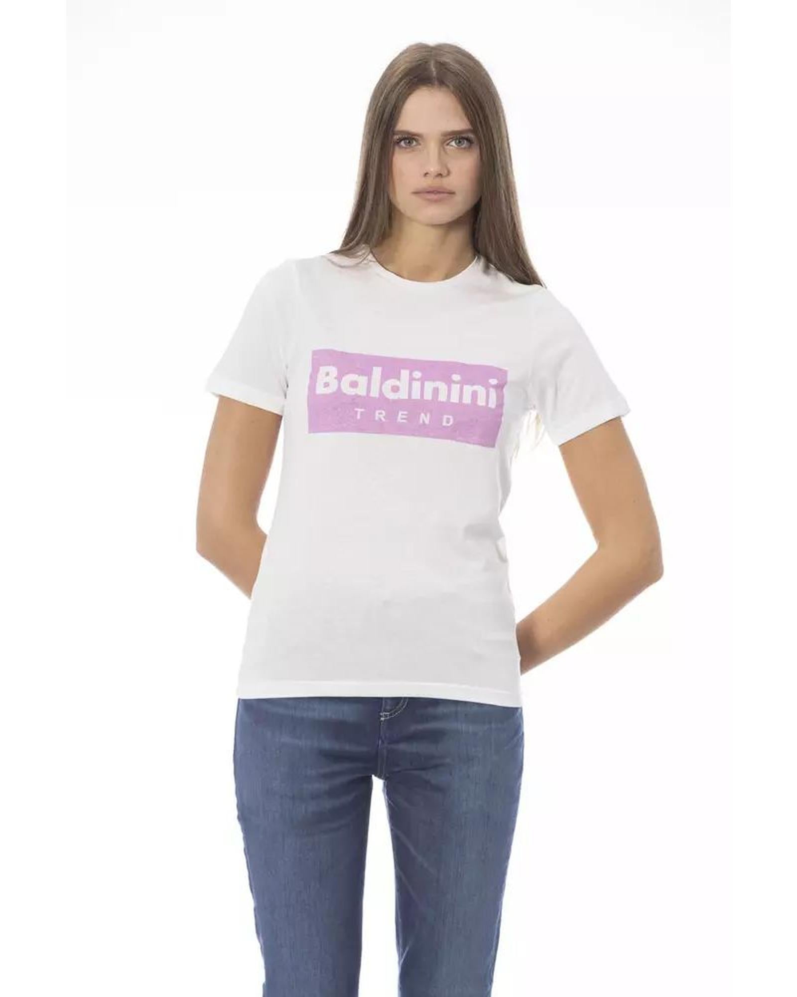 Baldinini Trend Women's White Cotton Tops & T-Shirt - M Secondary image