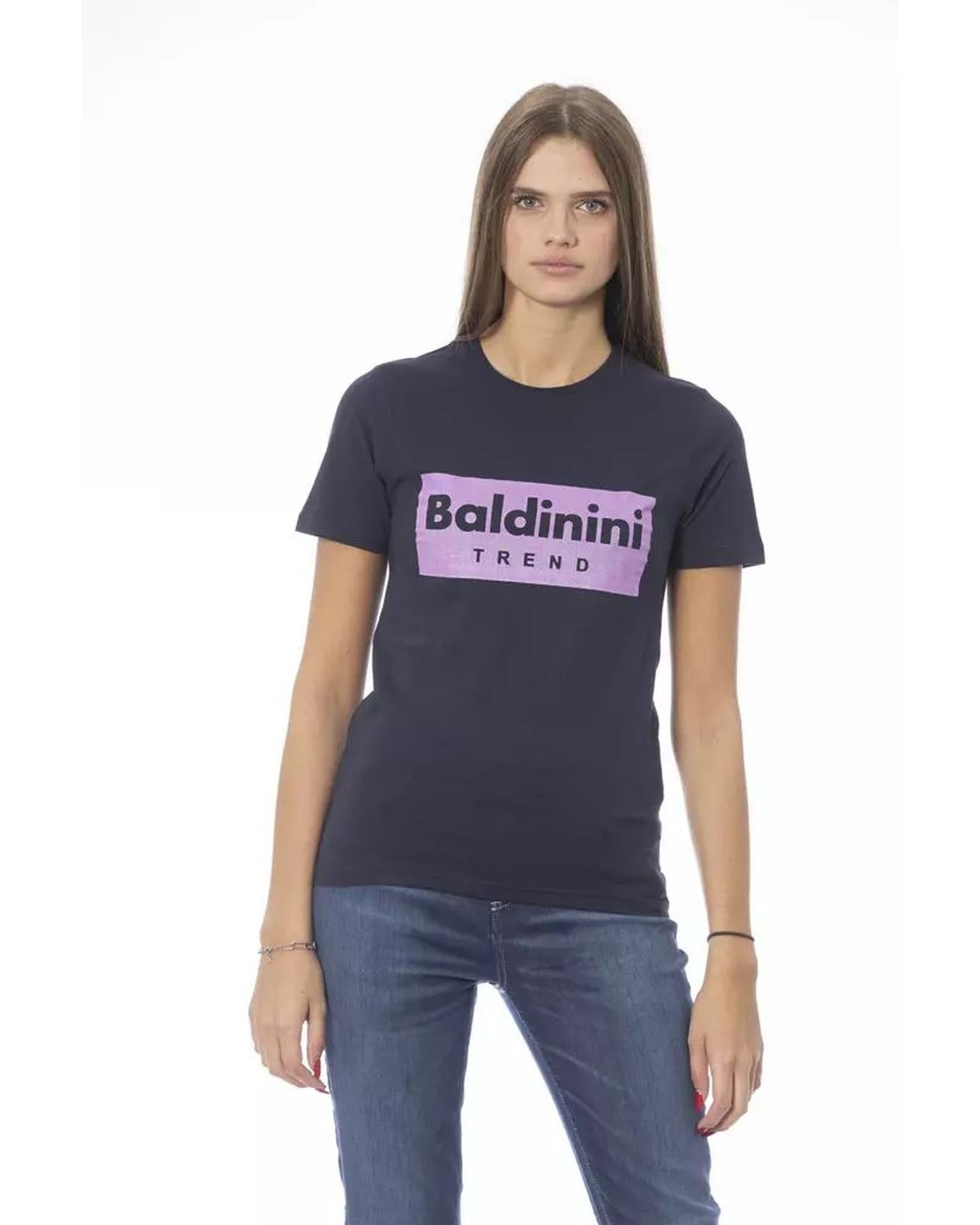 Baldinini Trend Women's Blue Cotton Tops & T-Shirt - L Main image