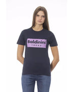 Baldinini Trend Women's Blue Cotton Tops & T-Shirt - S