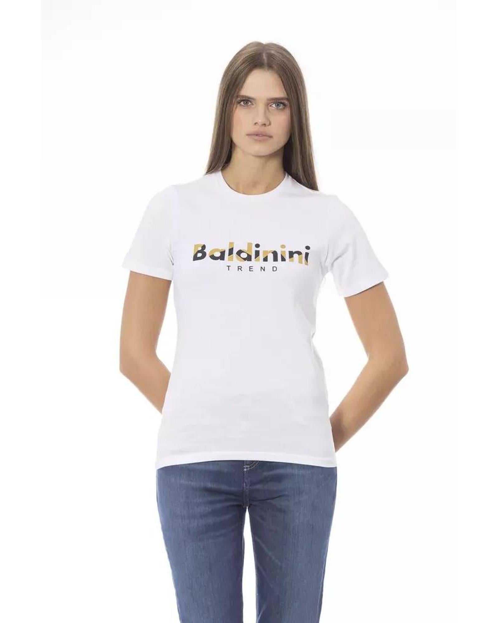 Baldinini Trend Women's White Cotton Tops & T-Shirt - XS Secondary image
