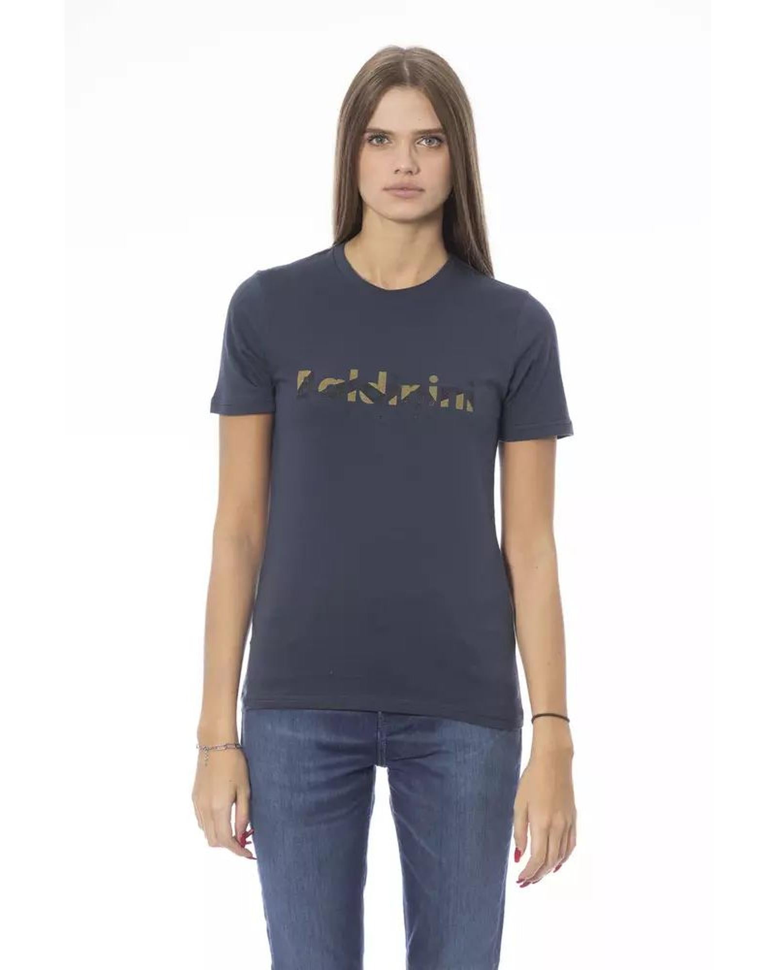 Baldinini Trend Women's Blue Cotton Tops & T-Shirt - M Main image