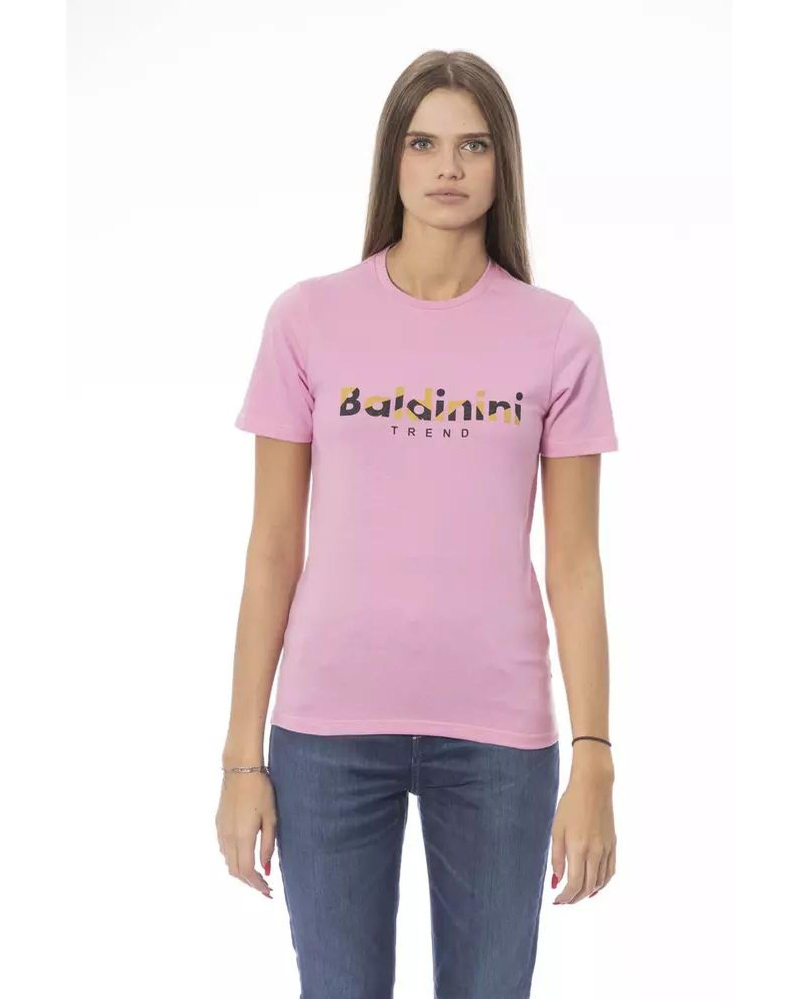 Baldinini Trend Women's Pink Cotton Tops & T-Shirt - L Main image