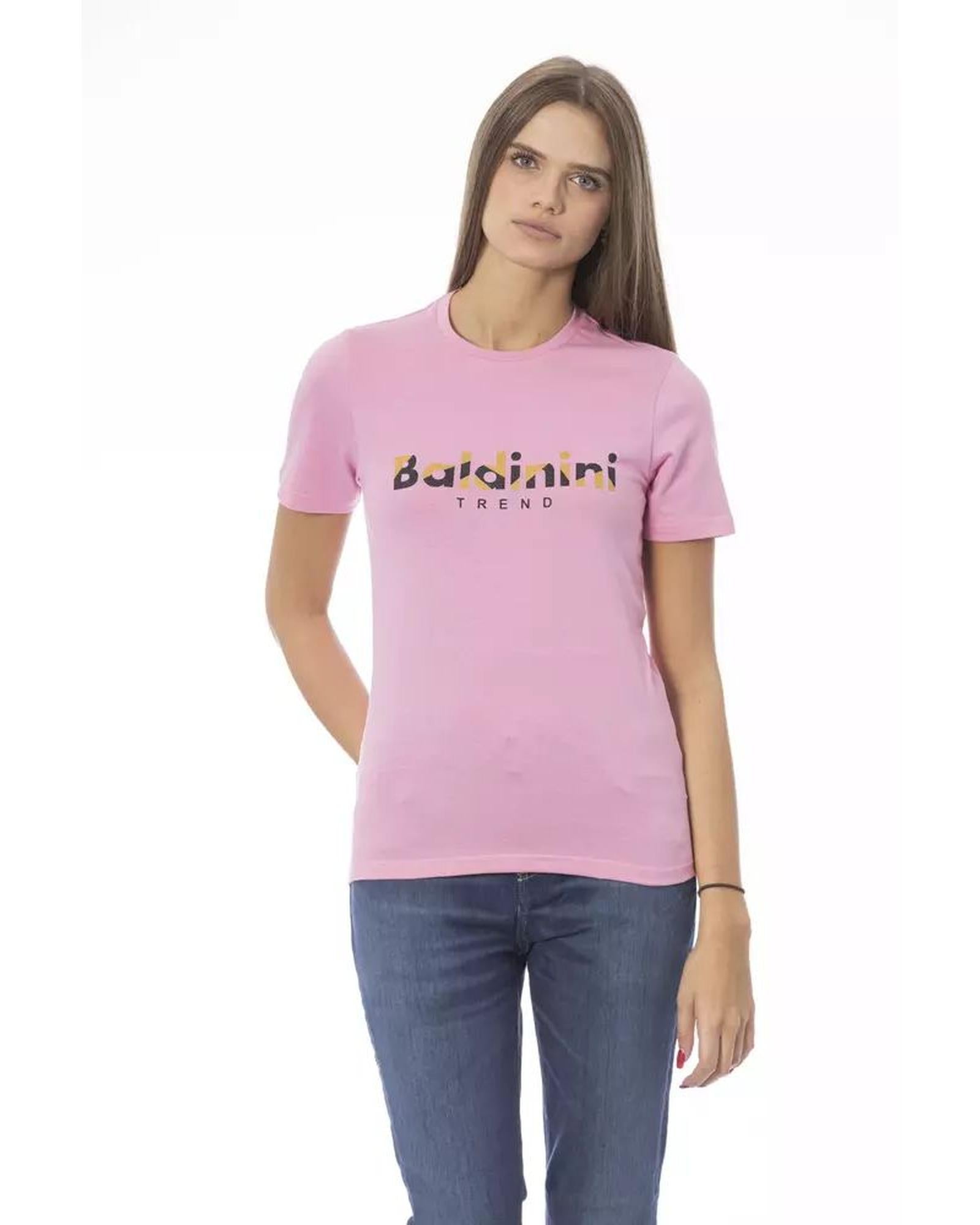 Baldinini Trend Women's Pink Cotton Tops & T-Shirt - S Secondary image