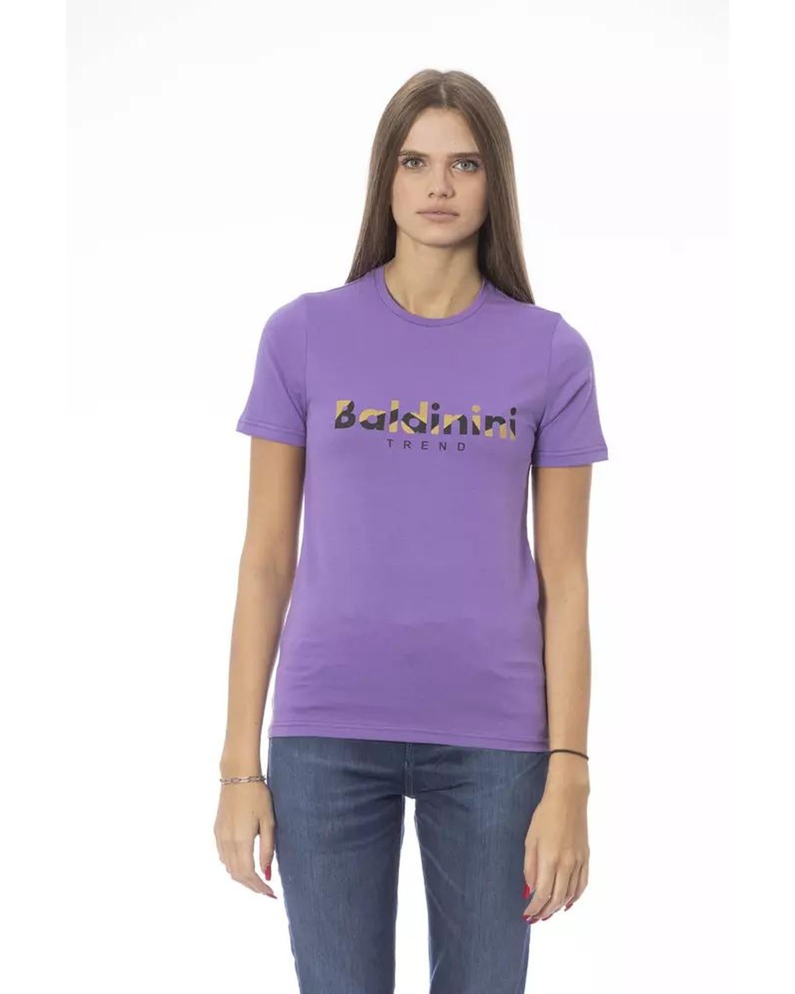 Baldinini Trend Women's Purple Cotton Tops & T-Shirt - L Main image