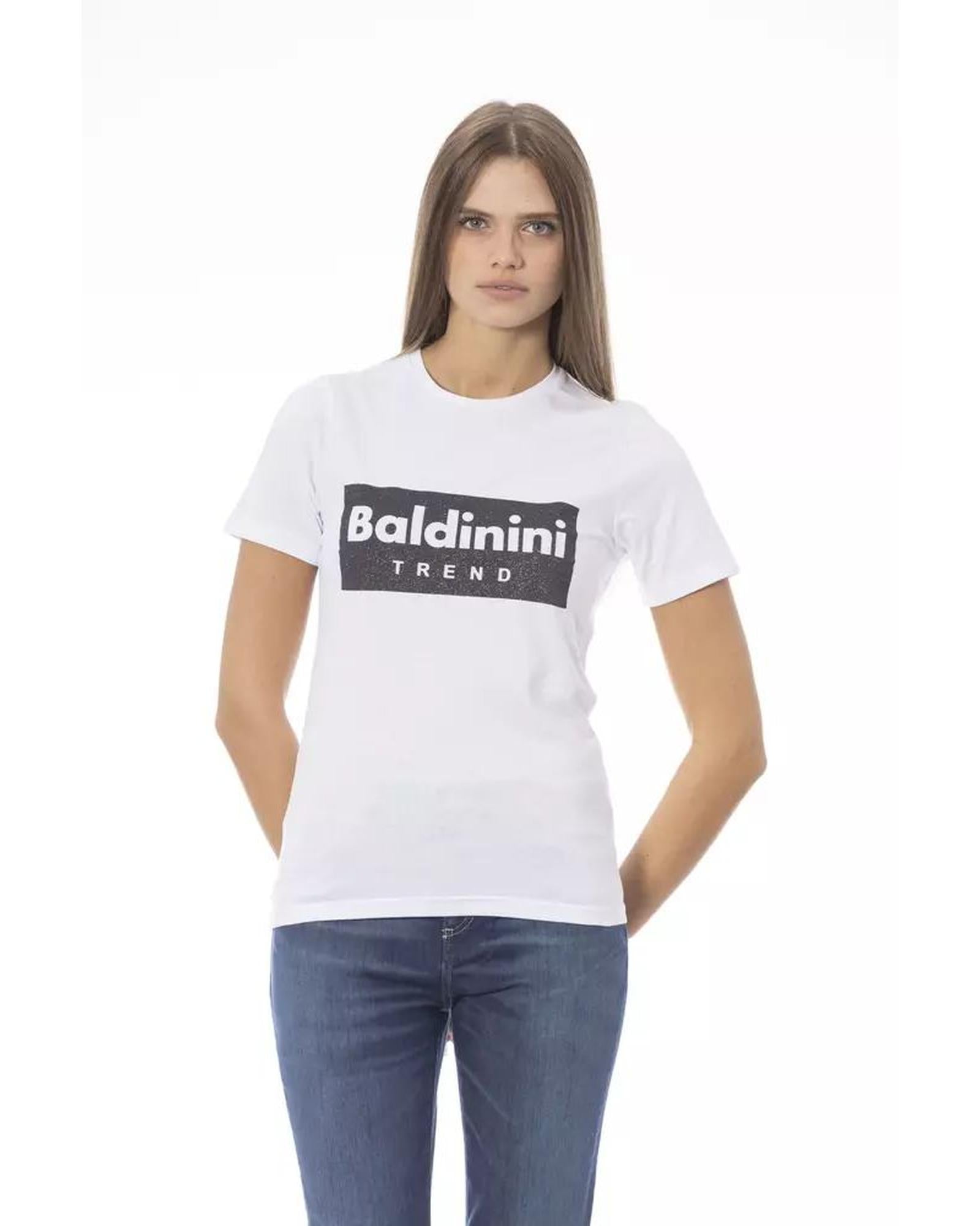 Baldinini Trend Women's White Cotton Tops & T-Shirt - L Secondary image