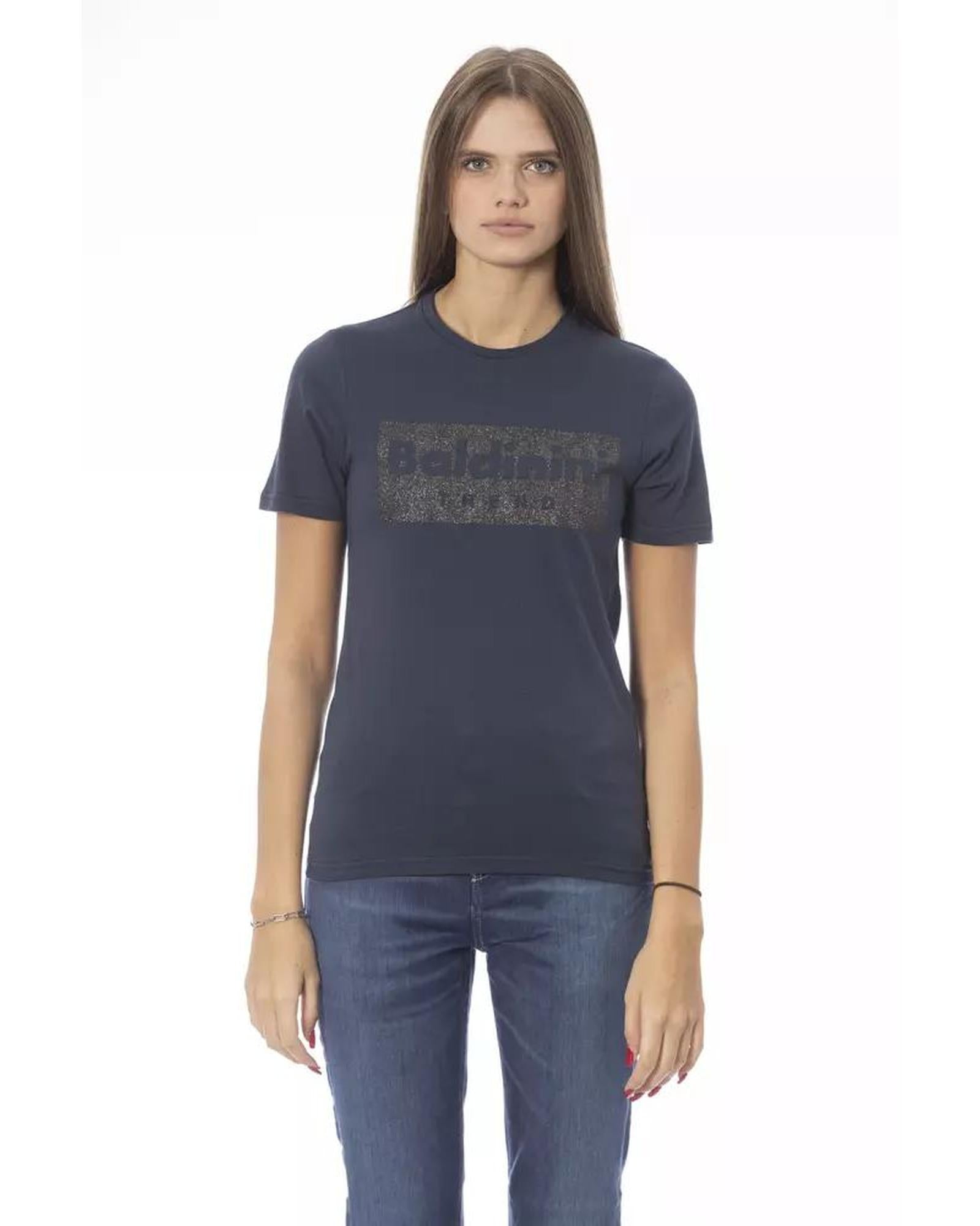 Baldinini Trend Women's Blue Cotton Tops & T-Shirt - XS Main image