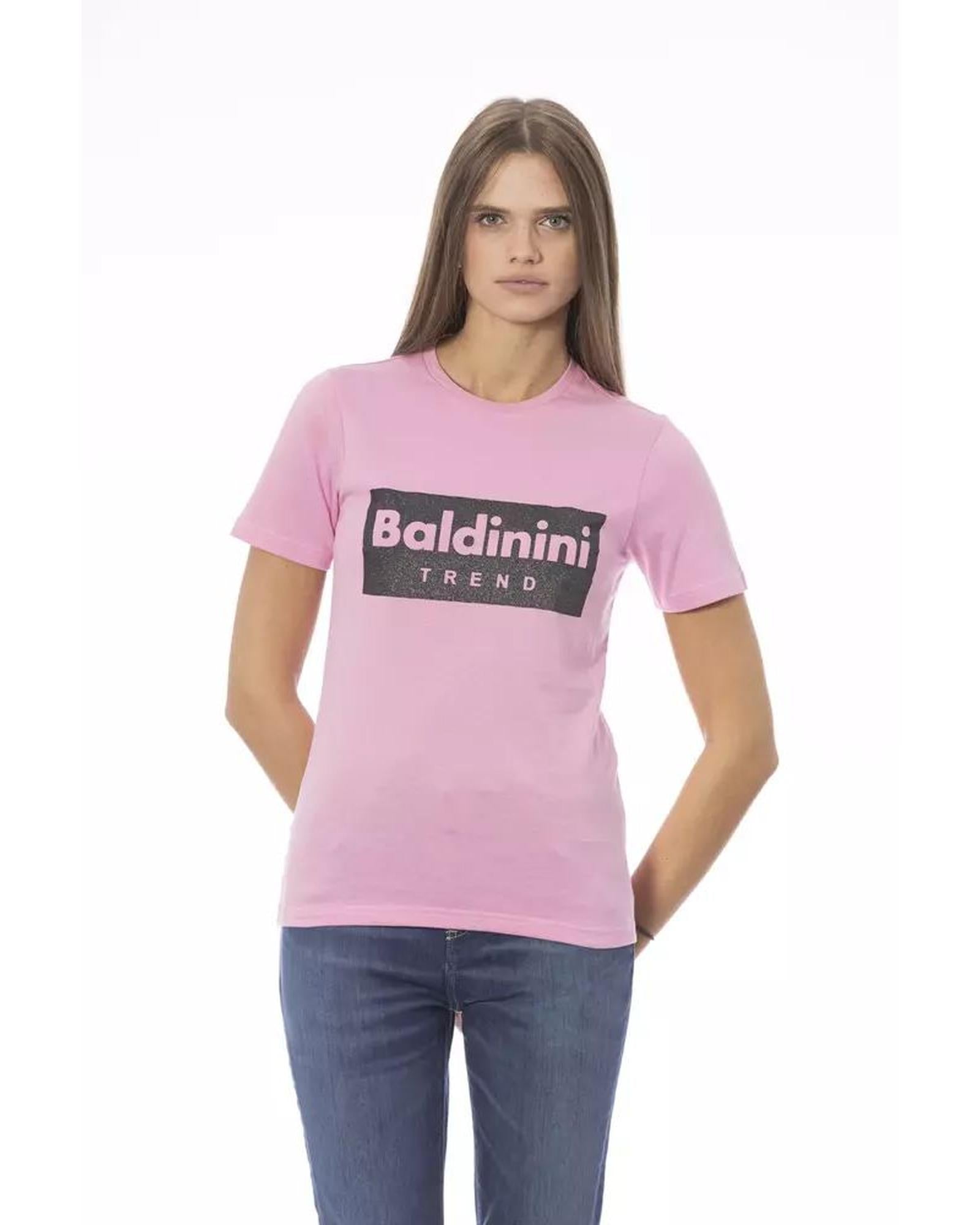 Baldinini Trend Women's Pink Cotton Tops & T-Shirt - M Secondary image