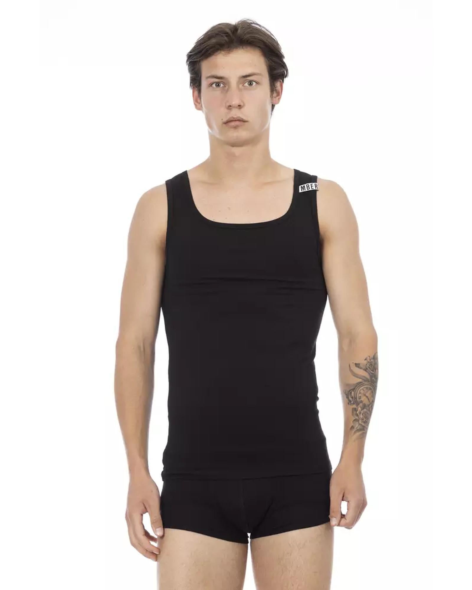 Stretch Cotton Logoed Tank Top S Men Main image