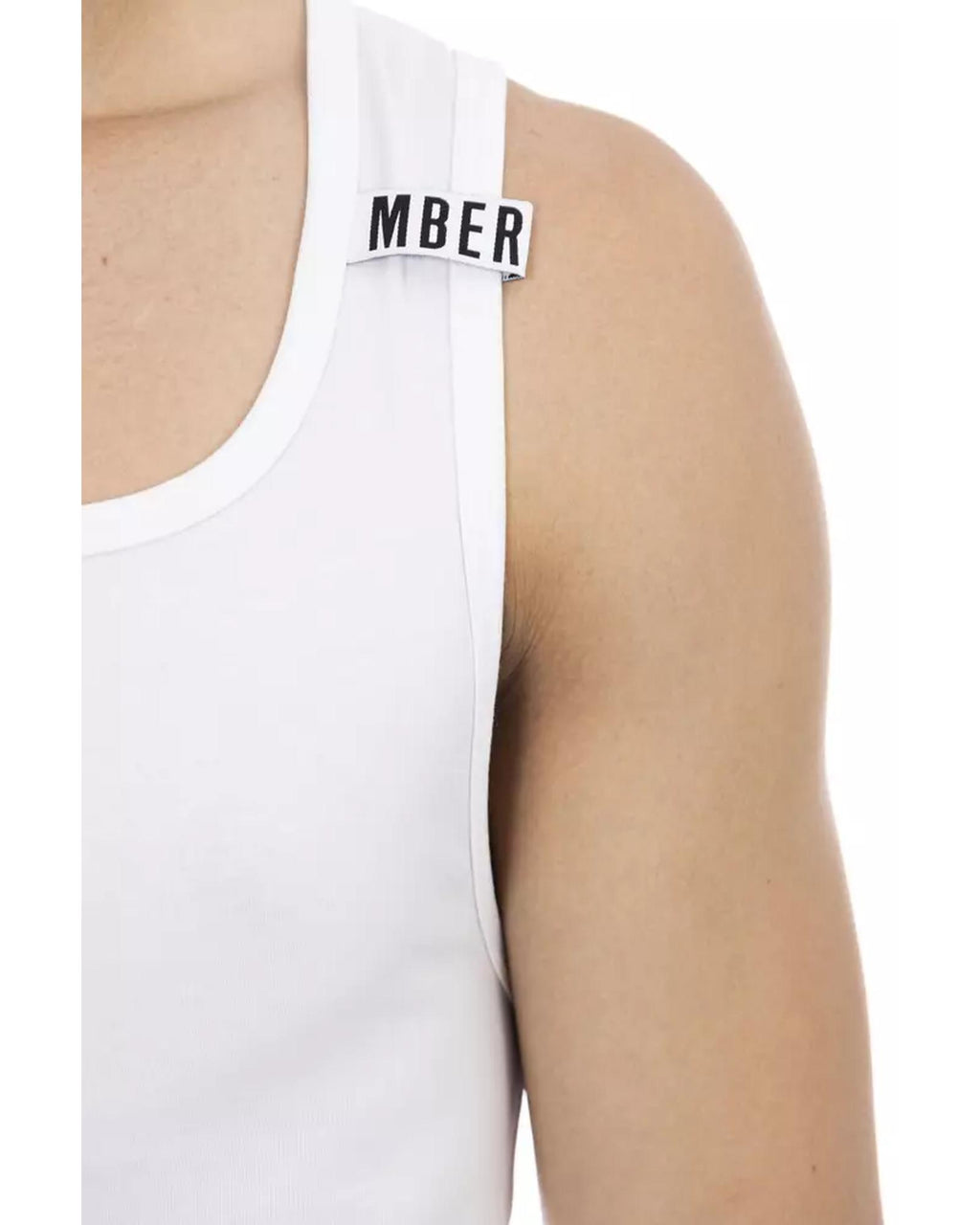 Stretch Cotton Logoed Shoulder Pad Mens Tank Top L Men