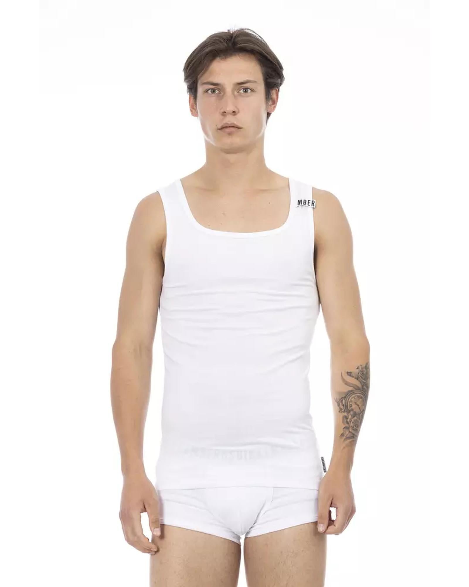 Stretch Cotton Logoed Shoulder Pad Mens Tank Top S Men Main image