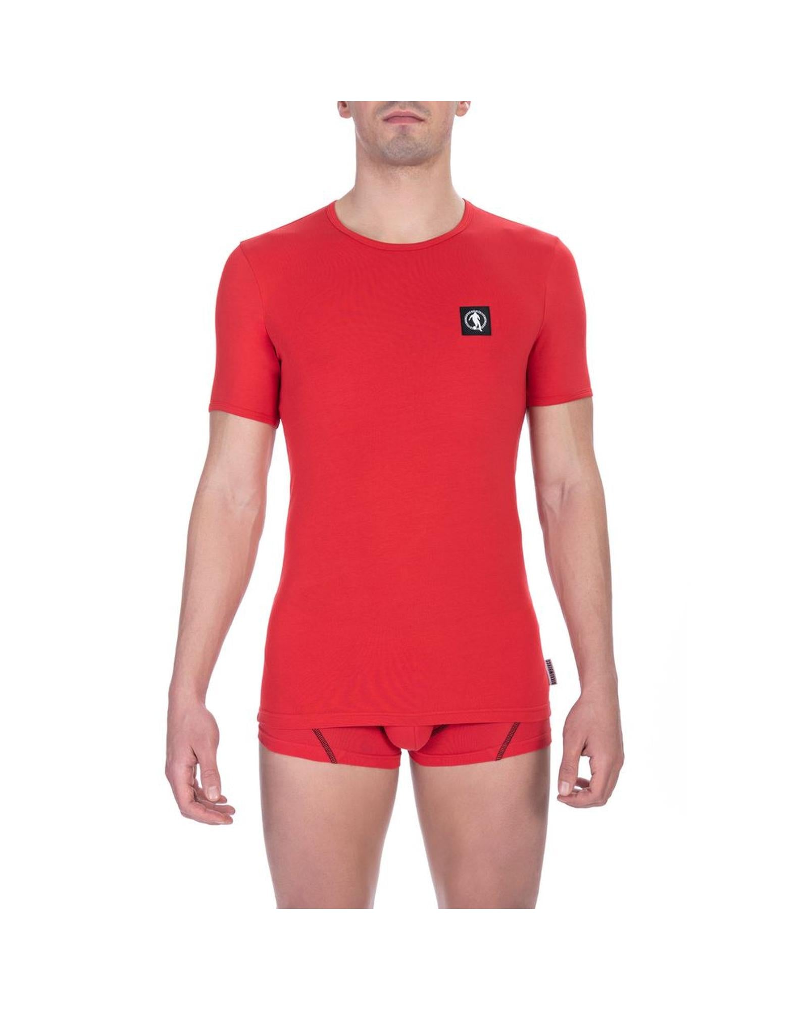 Bikkembergs Men's Vibrant Red Cotton Crew Neck Tee Twin Pack - L Main image