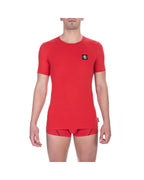 Bikkembergs Men's Vibrant Red Cotton Crew Neck Tee Twin Pack - L