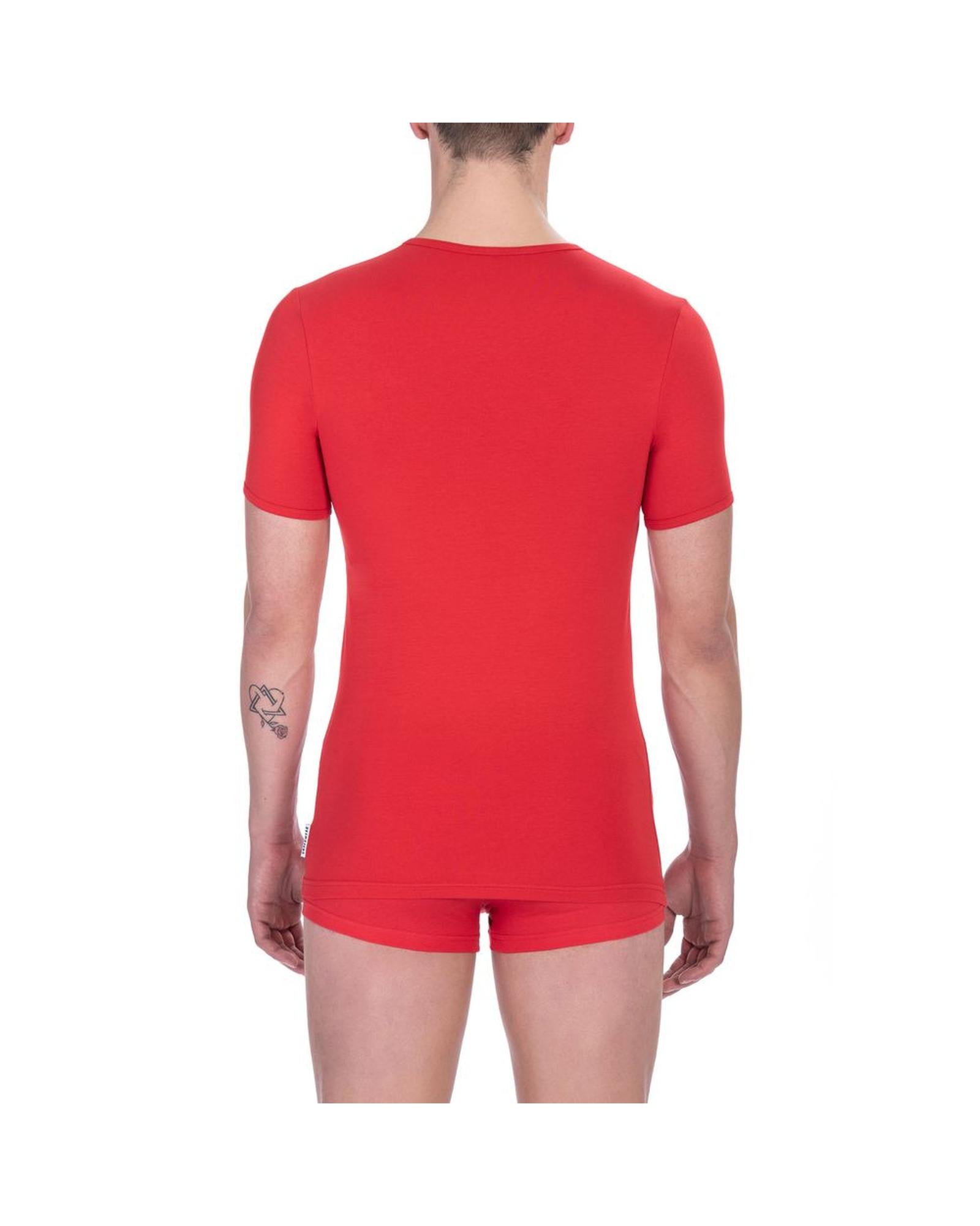 Bikkembergs Men's Vibrant Red Cotton Crew Neck Tee Twin Pack - L Secondary image