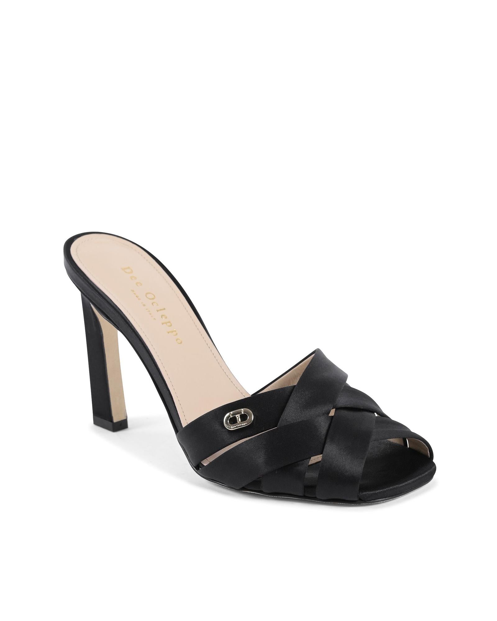 Satin  Cross-Strap Stiletto Mules - 38 EU Secondary image