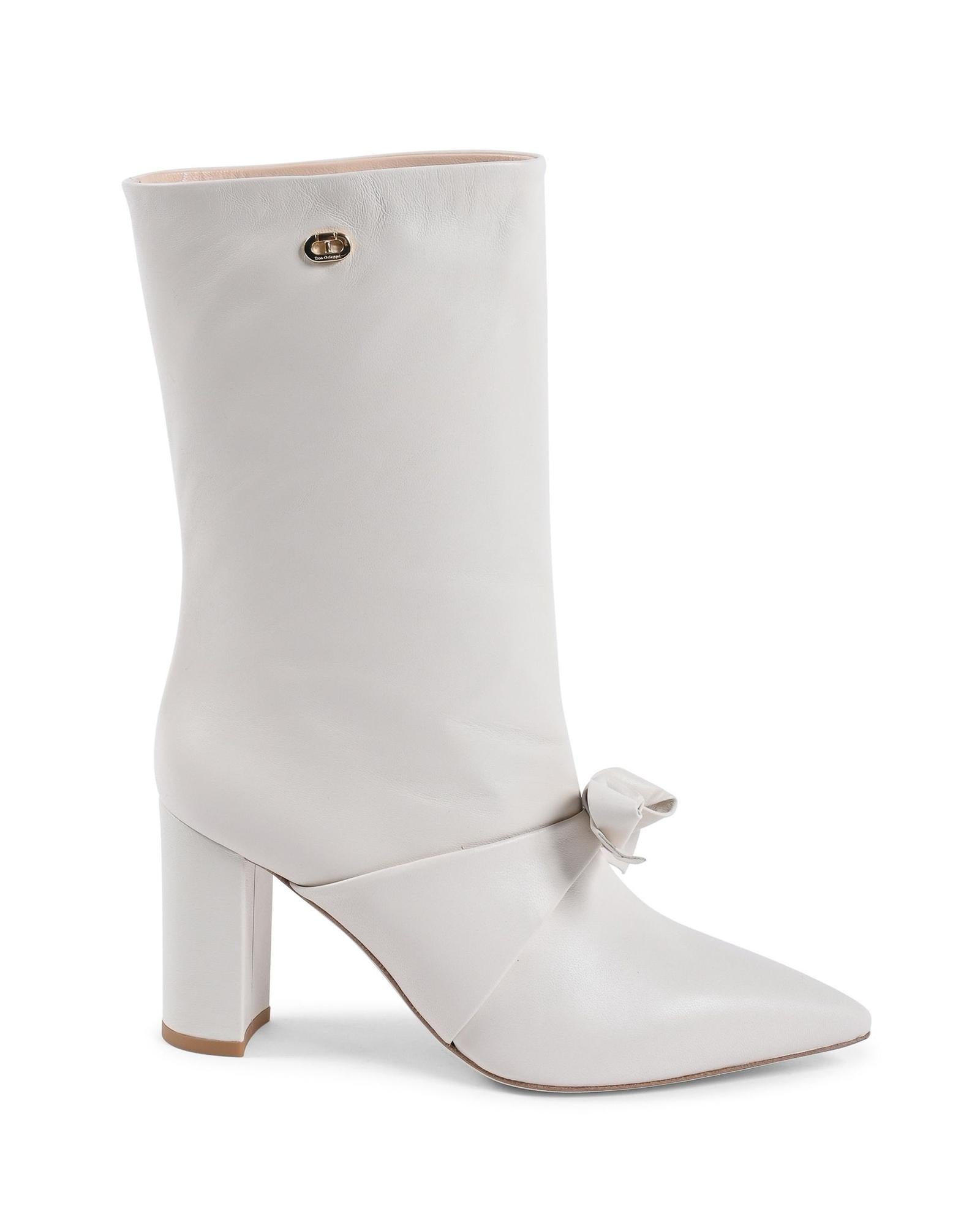 Pointed Toe Bow Boot with Gold Logo Detail - 39 EU Main image