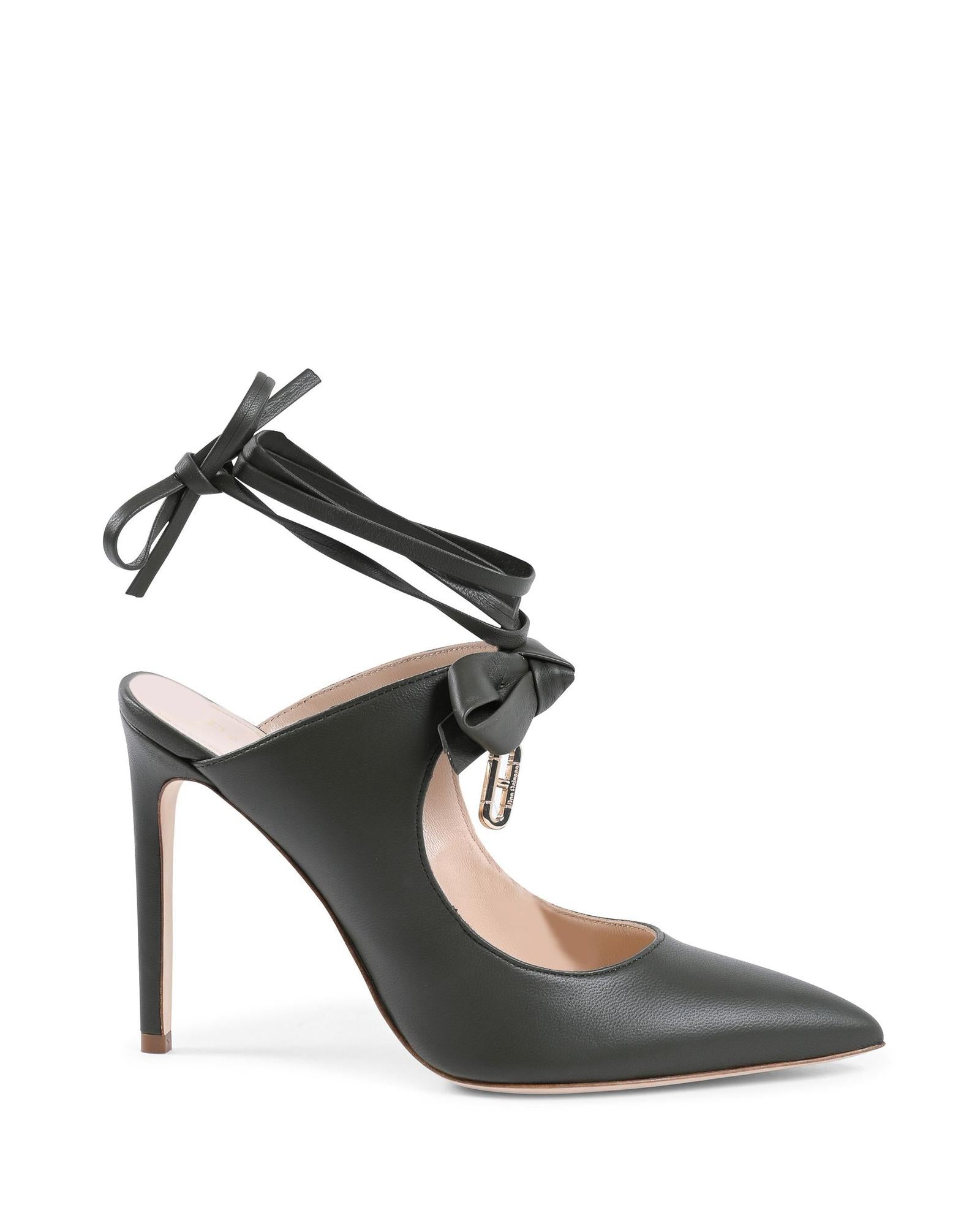 Leather Pointed Toe Mule with Bow Detail - 39 EU Main image
