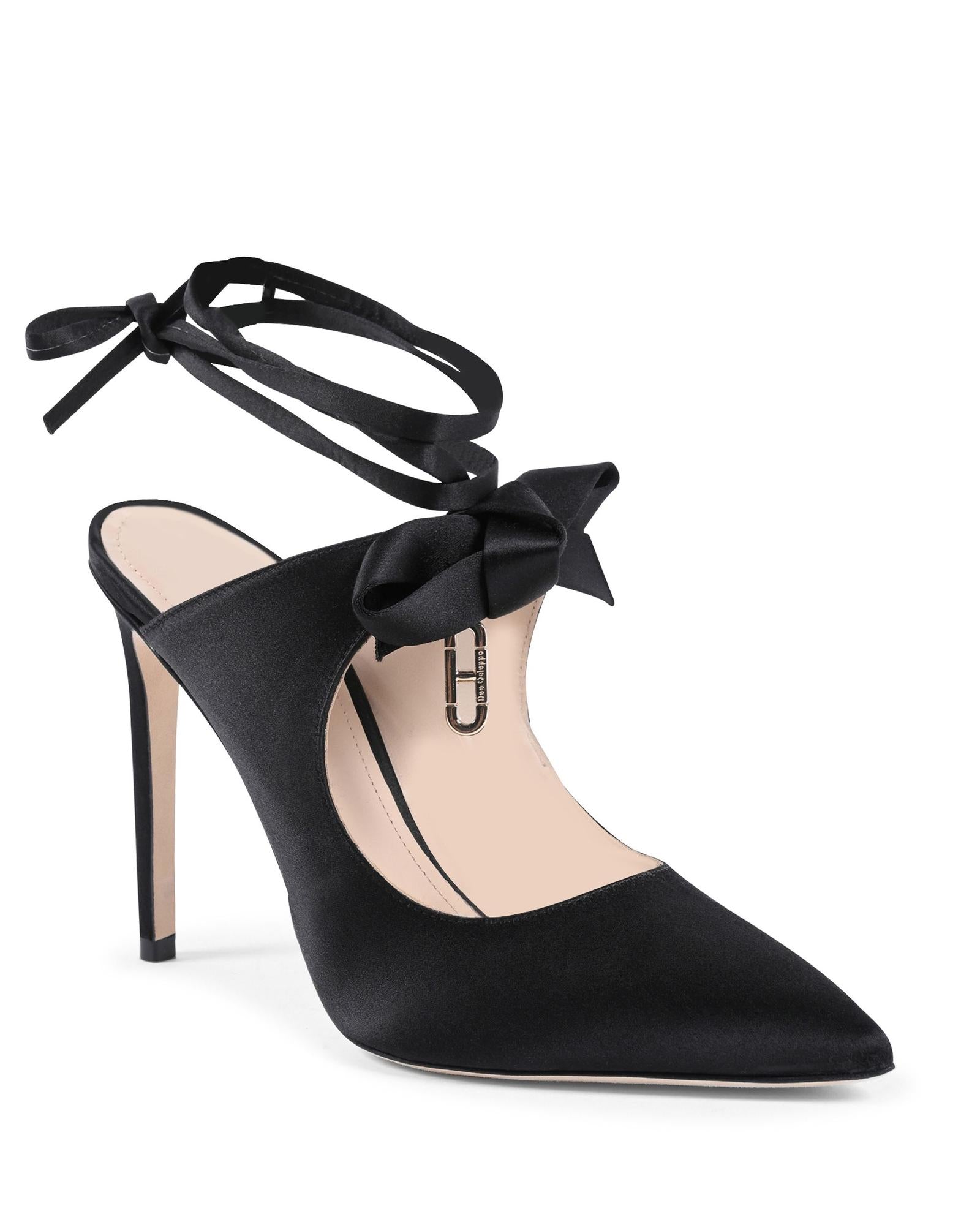 Satin Mule with 10cm Heel - 38 EU Secondary image