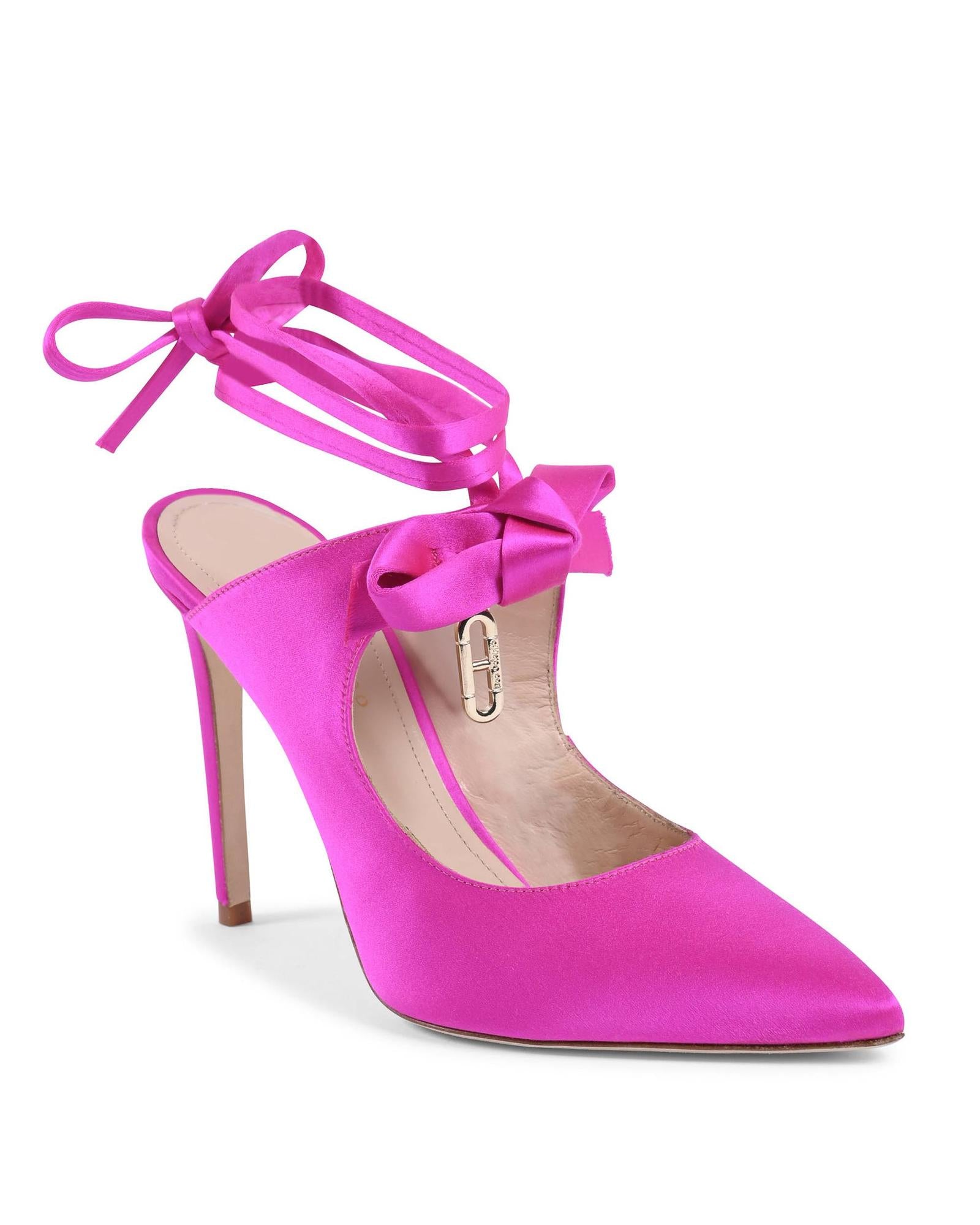 Satin Bow Mule with Stiletto Heel - 41 EU Secondary image