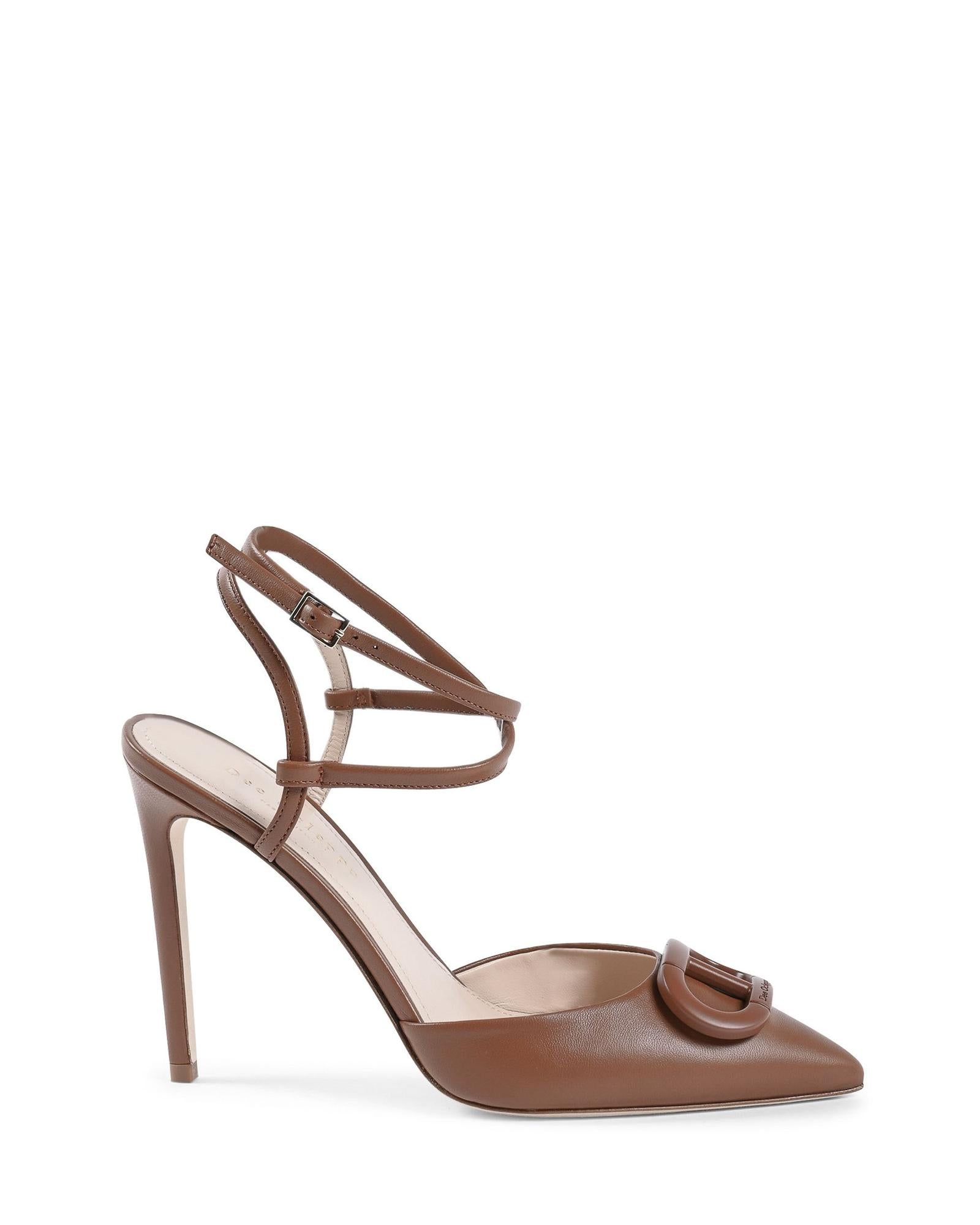 Pointed Toe Lace-Up Leather Pump - 39 EU Main image