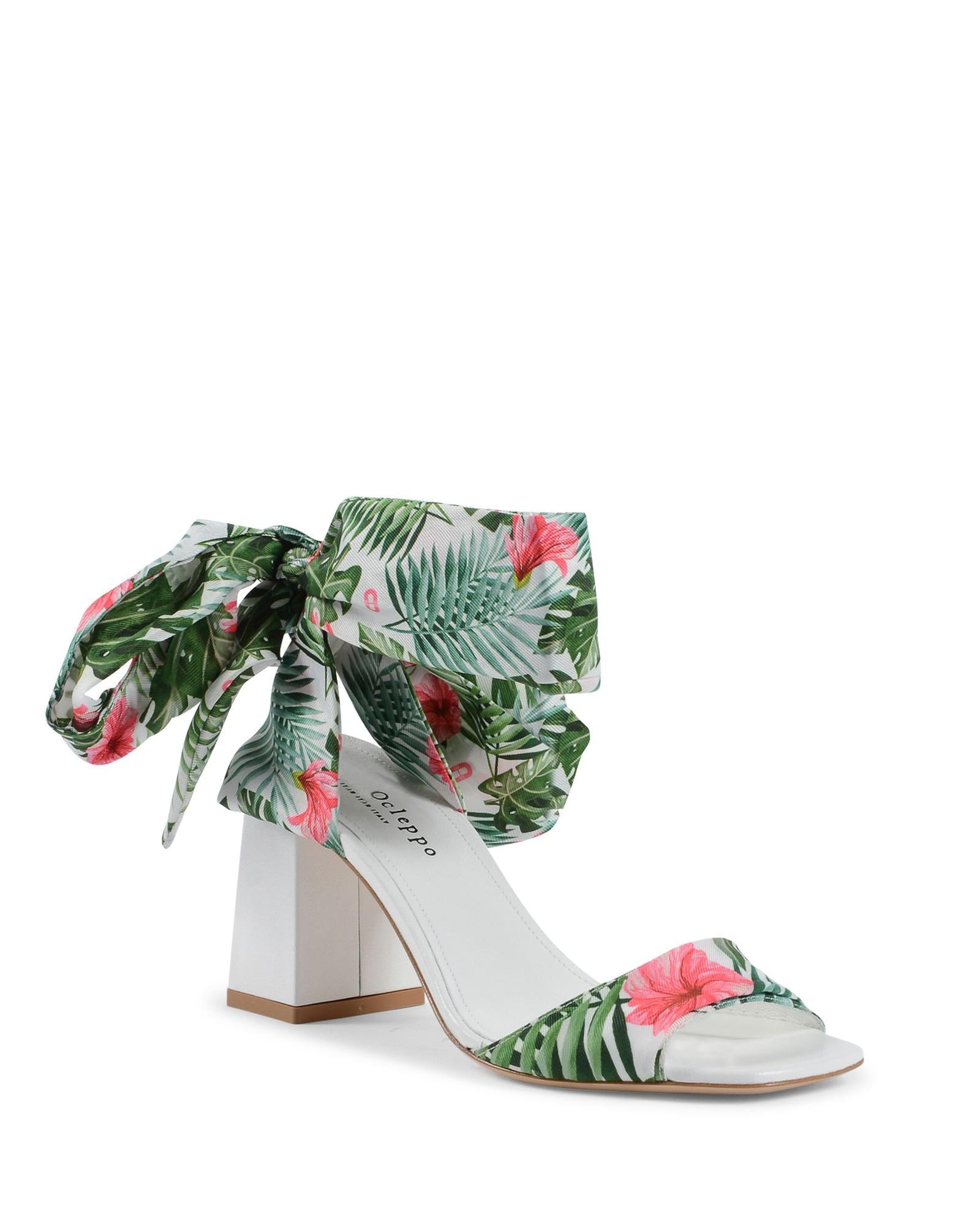 Silk Printed Heeled Sandal - 37 EU Secondary image