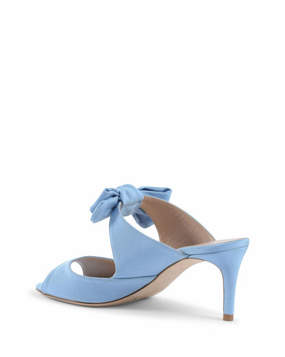 Blue Bow Mule with Low Heel - 36 EU