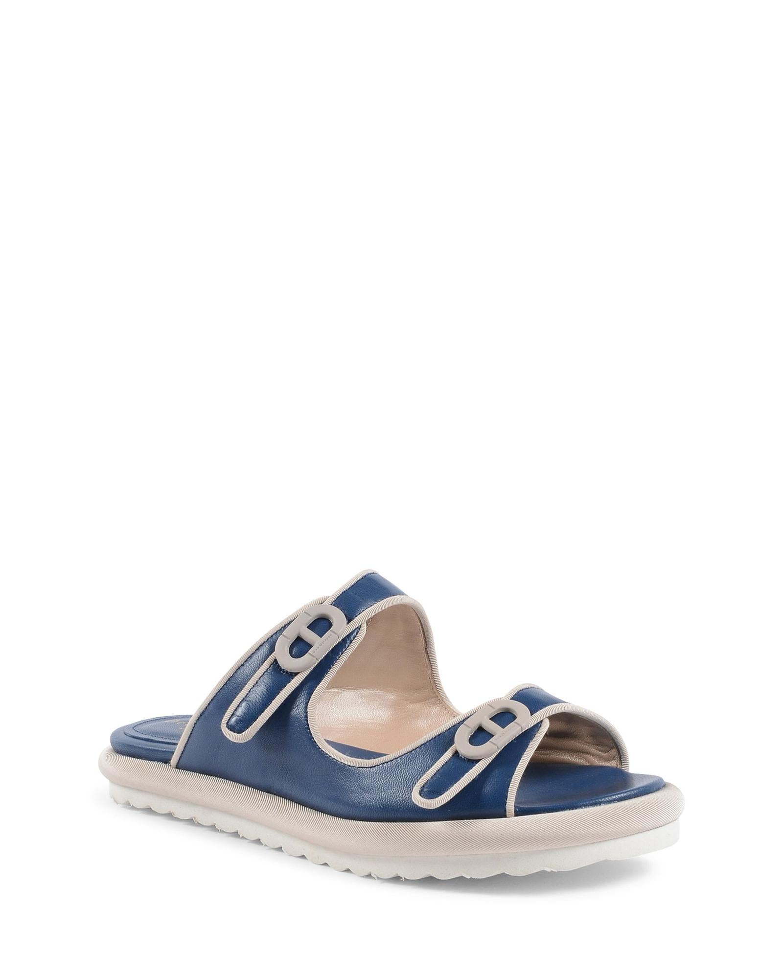 Leather Double Strap Flat Sandal - 35 EU Secondary image