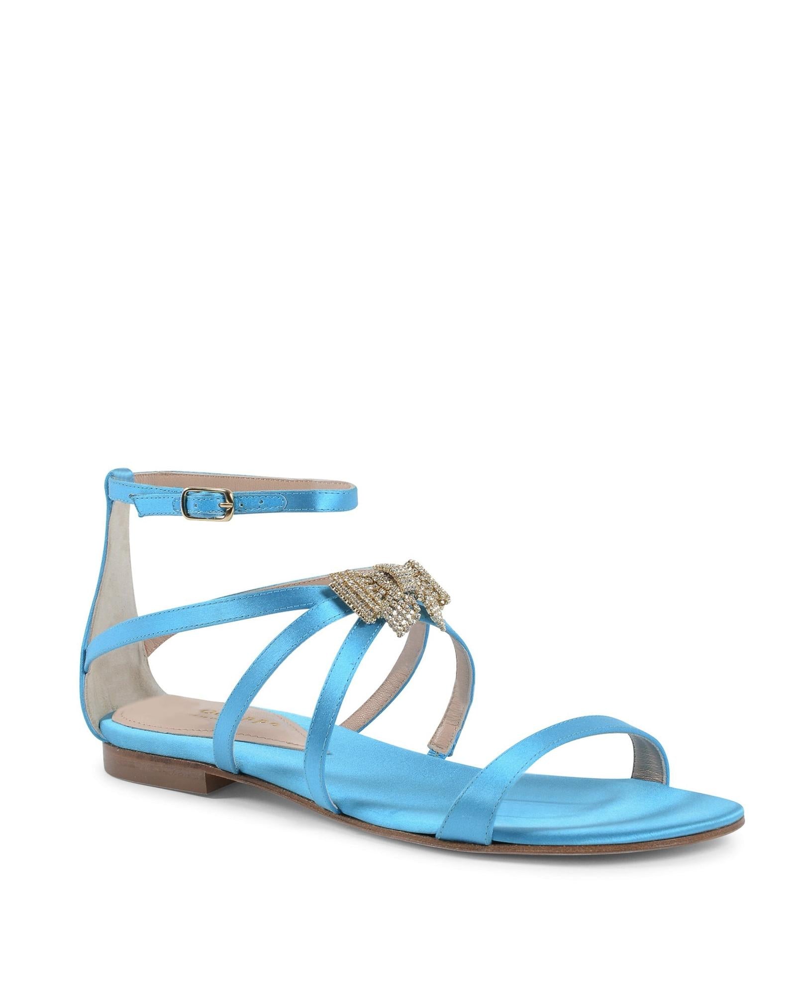 Swarovski Bow Satin Ankle-Strap Sandal - 36 EU Secondary image