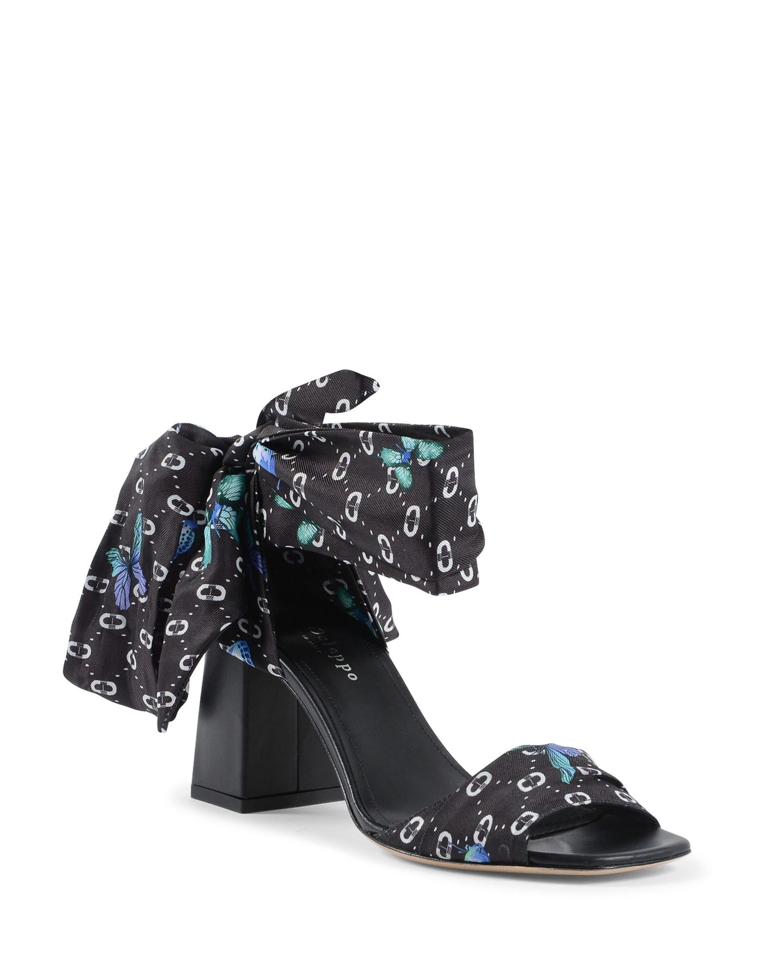 Silk Printed Heeled Sandal - 37.5 EU Secondary image
