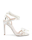 Satin High Heel Sandal with Ankle Laces - 38.5 EU