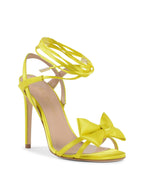 Satin Bow Sandal with Ankle Laces - 38.5 EU